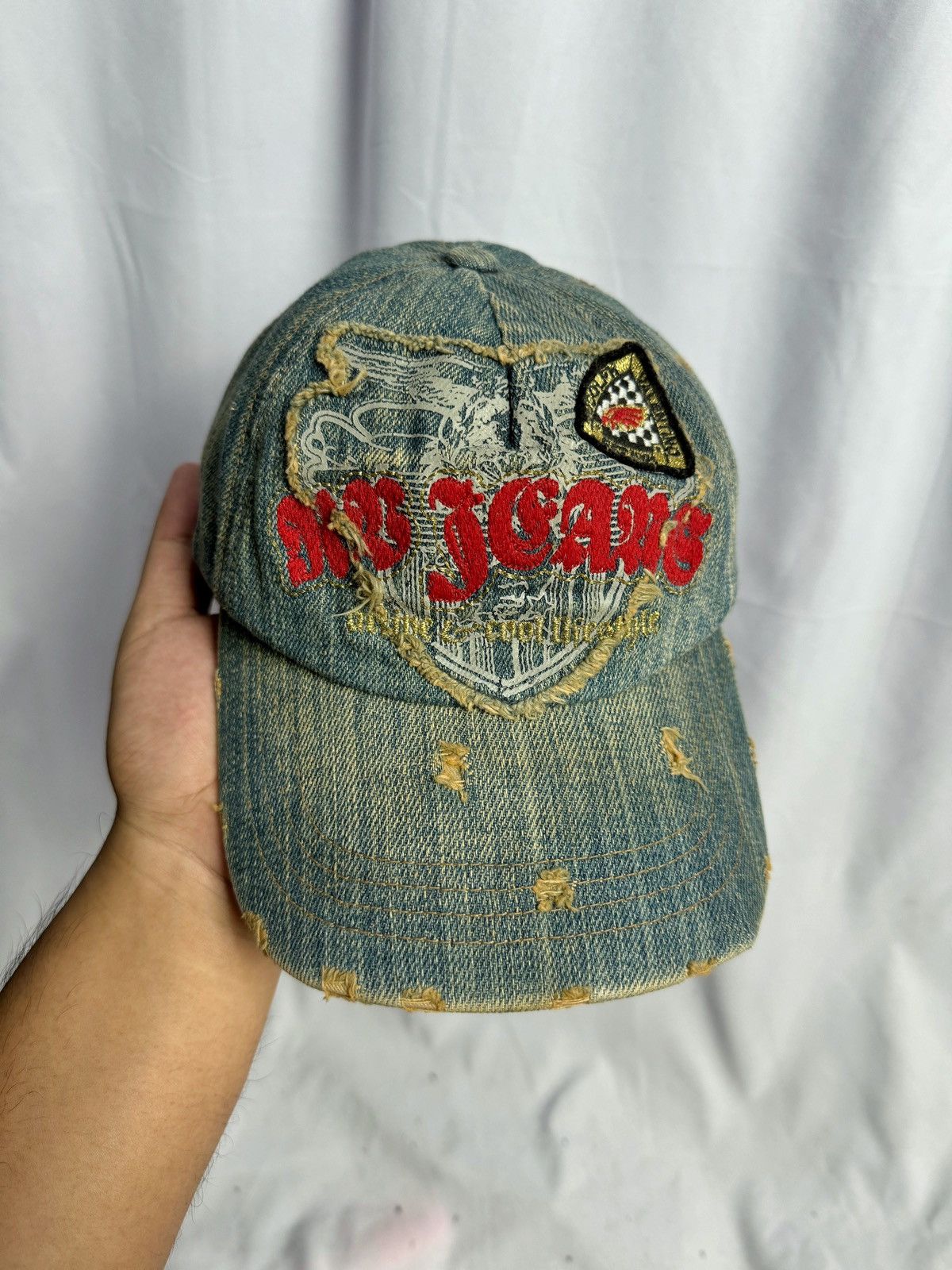 If Six Was Nine × Japanese Brand × Le Grande Bleu (L.G.B.) Distressed Denim Hat Rudolph Valentino Japanese Style Size ONE SIZE - 1 Thumbnail