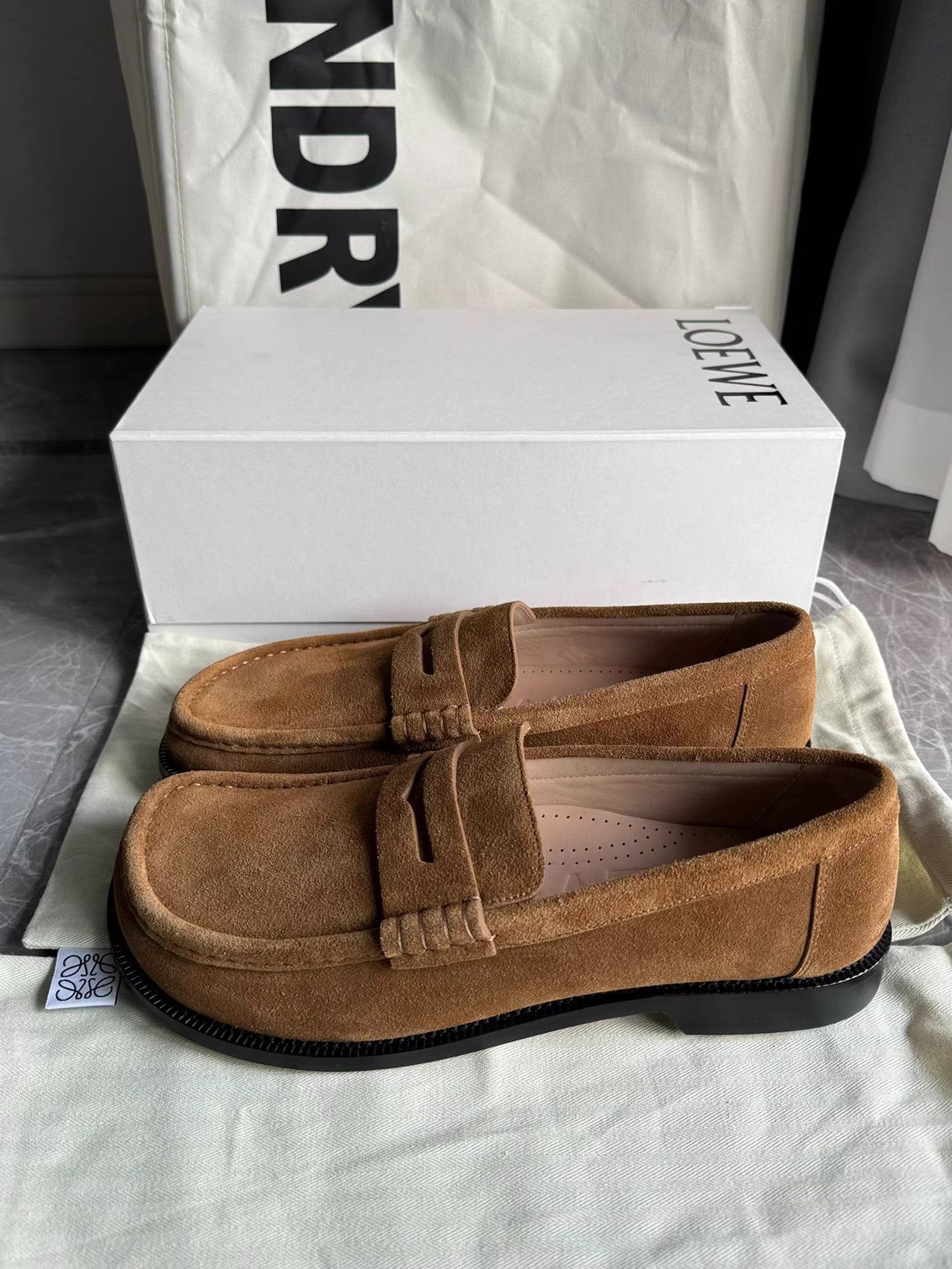 Loewe Brown Suede Loafers - Size 7 Size US 7 / EU 40 - 1 Thumbnail