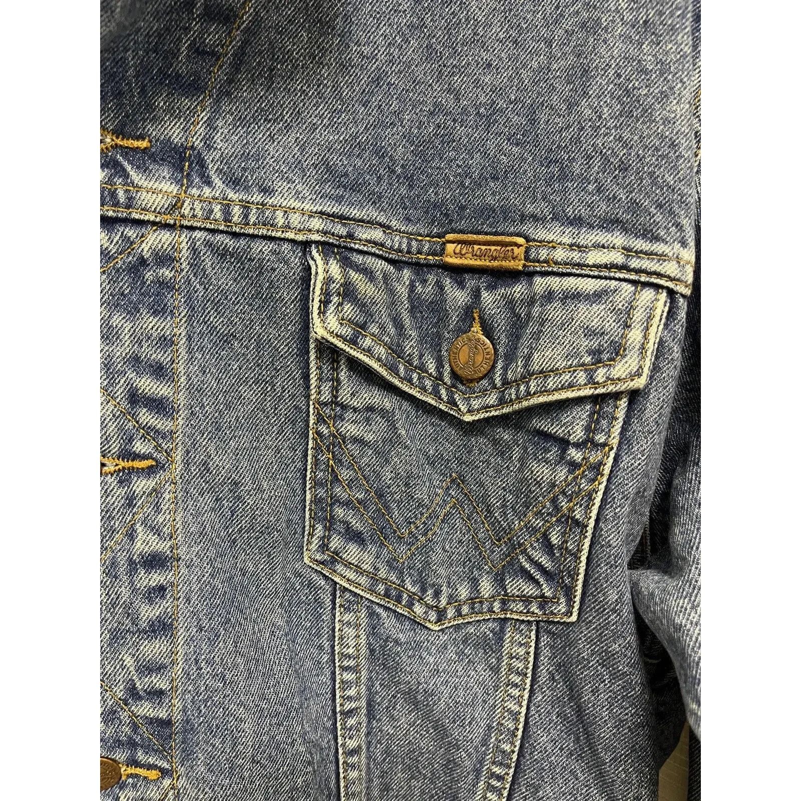 Vintage × Wrangler Wrangler Vintage Large Denim Jacket Size US L / EU 52-54 / 3 - 4 Thumbnail