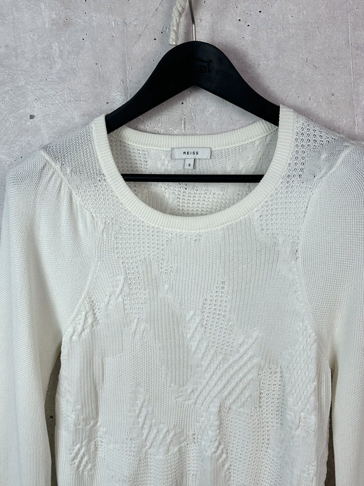 Reiss Reiss Bonita White Knit Viscose Long Sleeve Women’s Sweater Size S / US 4 / IT 40 - 6 Thumbnail