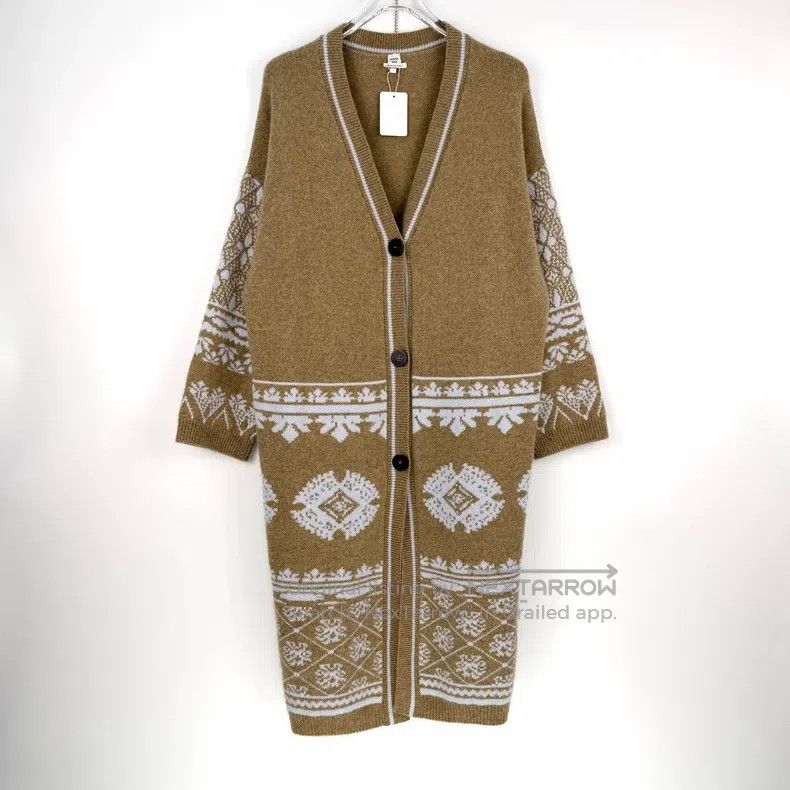 Hermes Hermes Khaki Cashmere Long Cardigan Size XS / US 0-2 / IT 36-38 - 3 Thumbnail