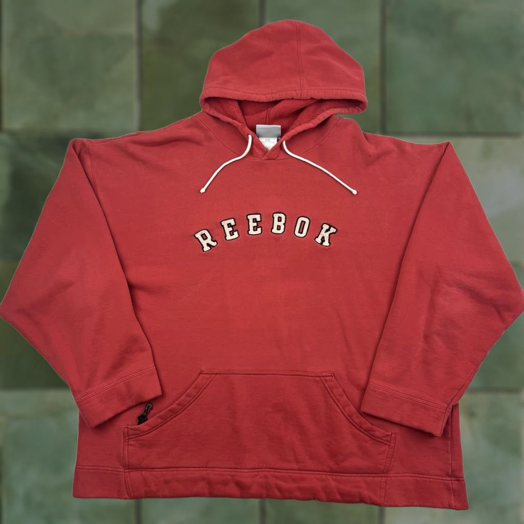 Reebok VINTAGE Reebok Hoodie Mens 2XL Red Embroidered 90s Y2K Hipster Swestshirt Pullover Size US XXL / EU 58 / 5 - 1 Thumbnail