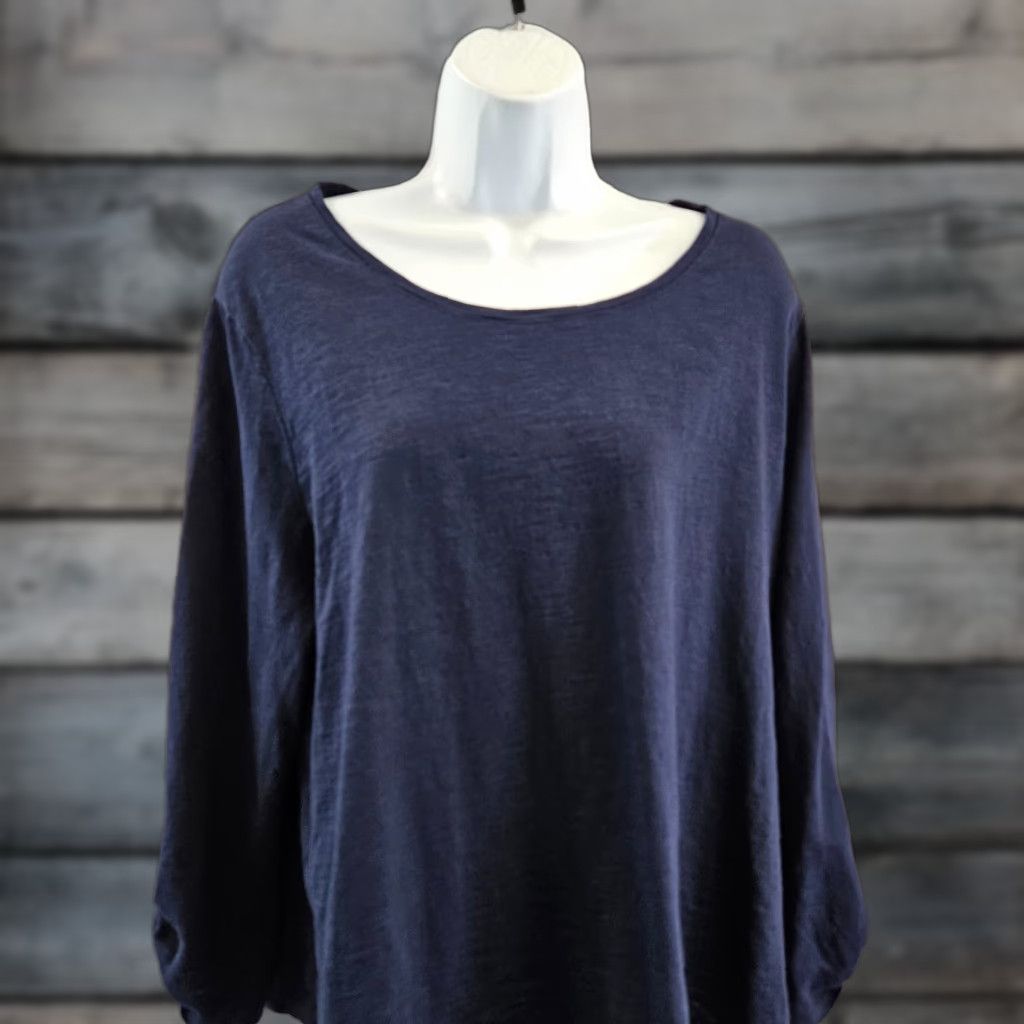 Vintage Chico's Womens Ultimate Tee XL Solid Blue Cotton Blend Tabbed Sleeves Shirt Womens XL Blue 90s? Size XL / US 12-14 / IT 48-50 - 1 Thumbnail