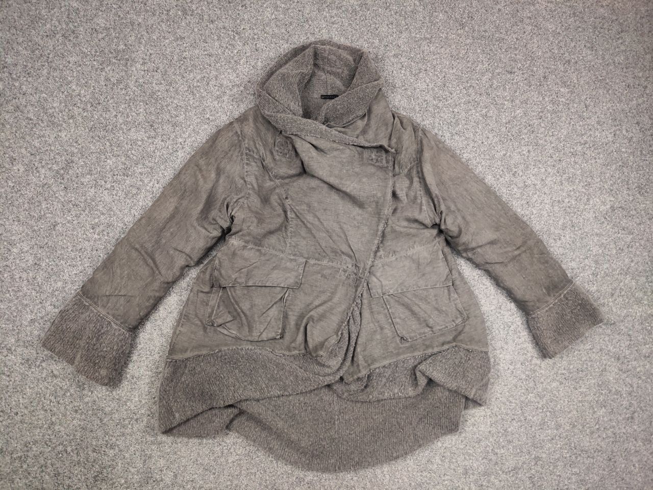 Other Grizas Design Garment Dyed Gray Oversized Jacket Silk Wool Size M / US 6-8 / IT 42-44 - 11 Thumbnail
