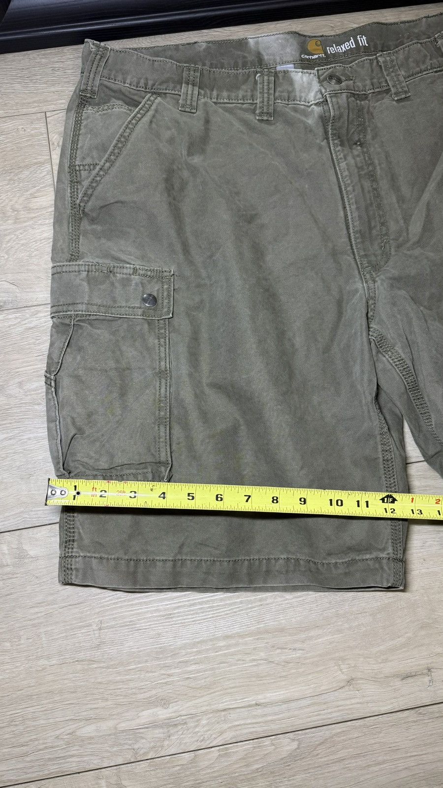 Carhartt Y2K 2000s Carhartt Olive Green Cargo Carpenter Shorts Size US 44 / EU 60 - 9 Thumbnail