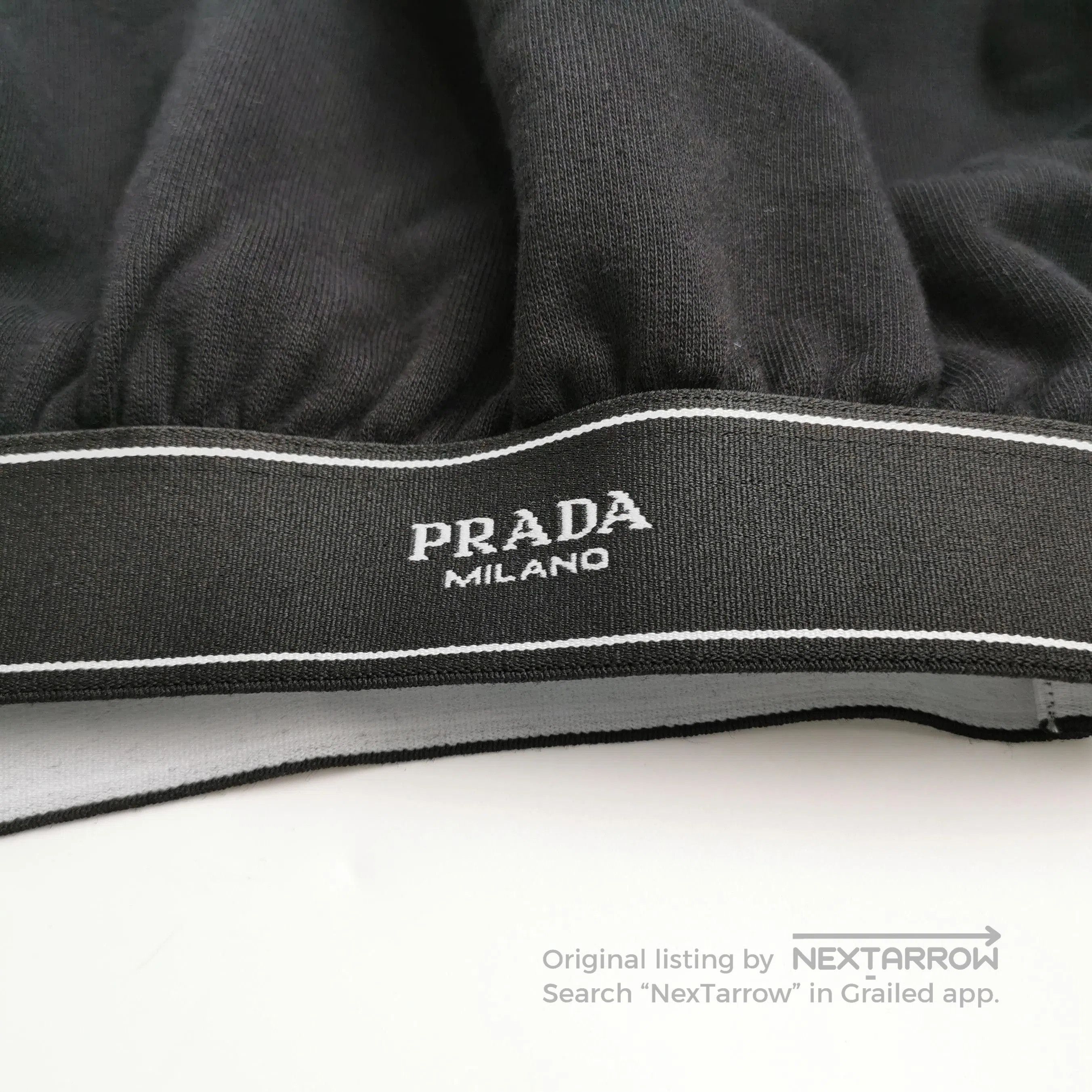 Prada Prada Black Logo Round Neck Crop Top . Size S / US 4 / IT 40 - 3 Thumbnail