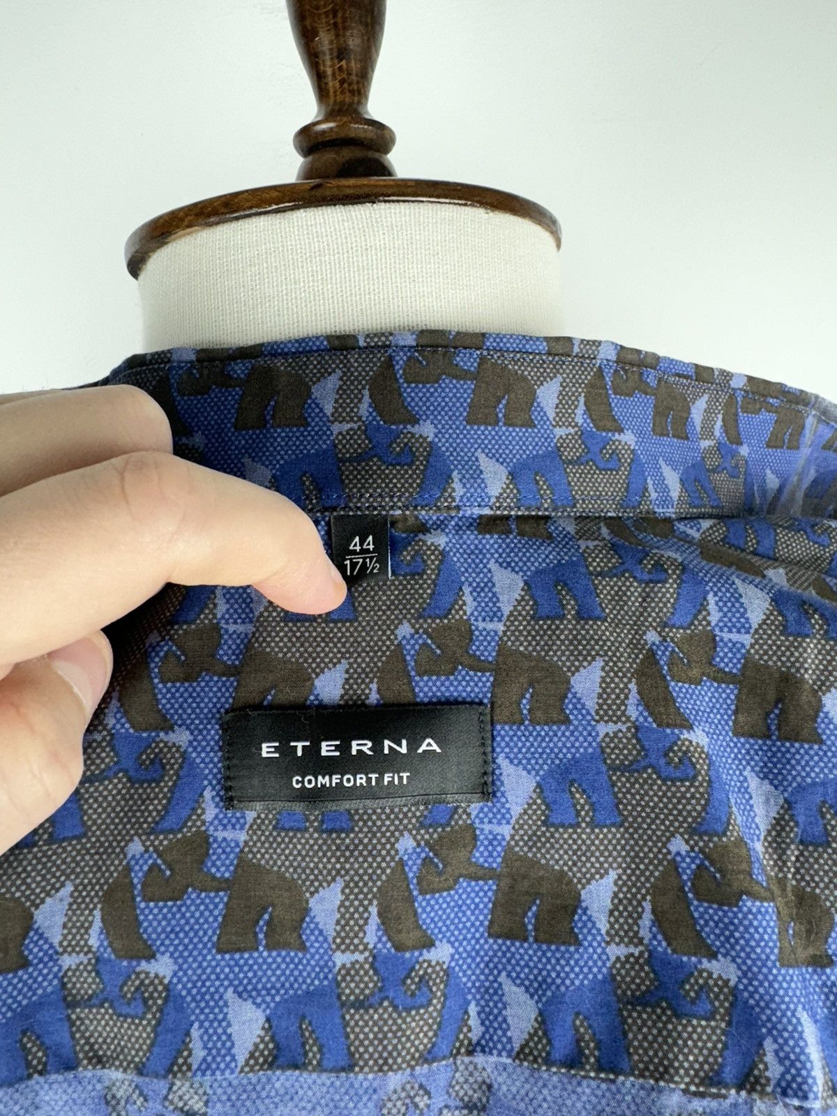 Designer ETERNA Comfort Fit Long Sleeve Button Down Shirt size 44 Size US XL / EU 56 / 4 - 4 Thumbnail