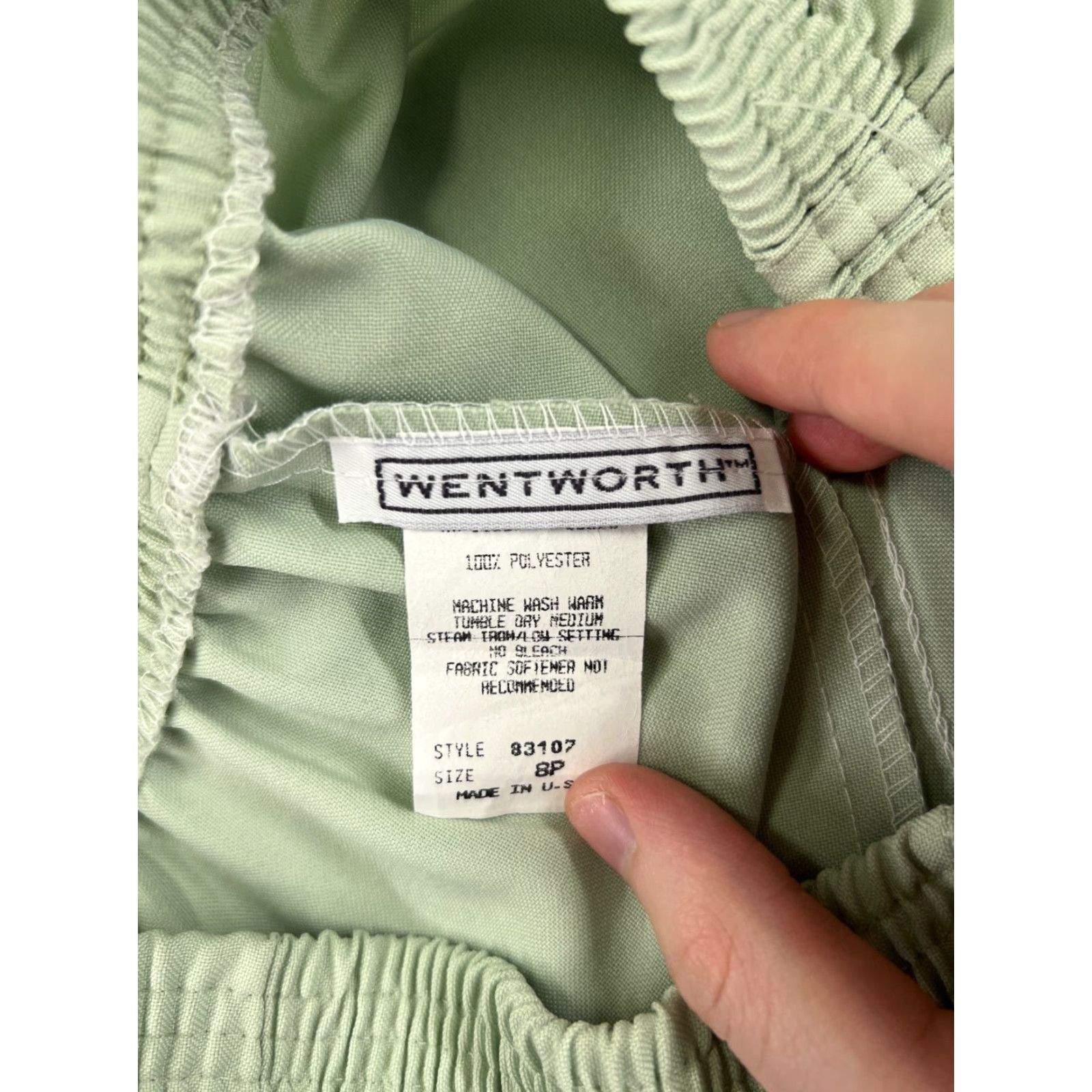 Vintage VINTAGE Wentworth Pants Womens 8P Green 100% Polyester Pull On Elastic Waist Straight Pant Girls Mens Size 30" / US 8 / IT 44 - 3 Thumbnail