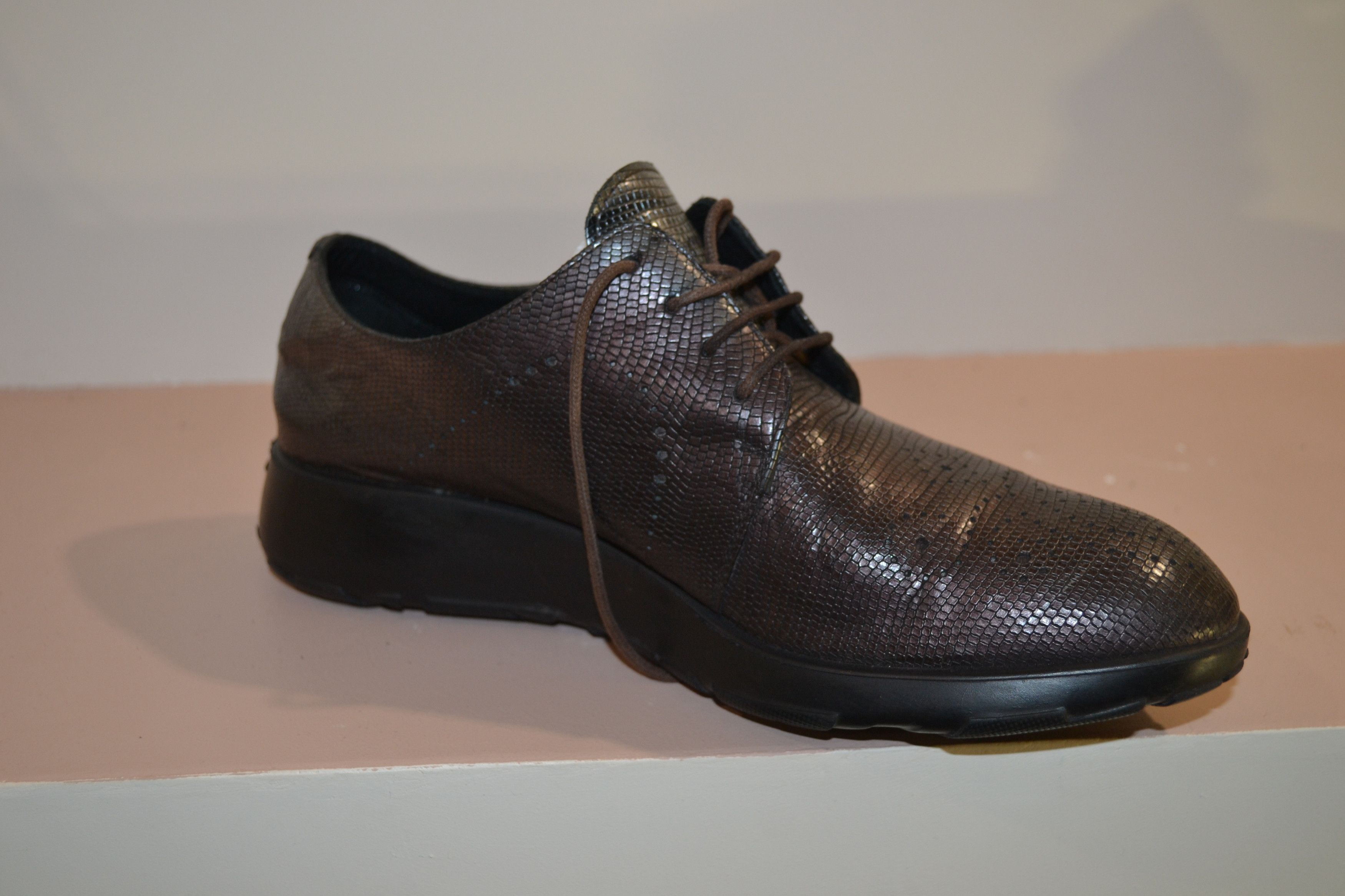 Fratelli Rossetti Fratelli Rossetti Textured Leather Oxford Shoes | Metallic Size US 7.5 / IT 37.5 - 2 Thumbnail