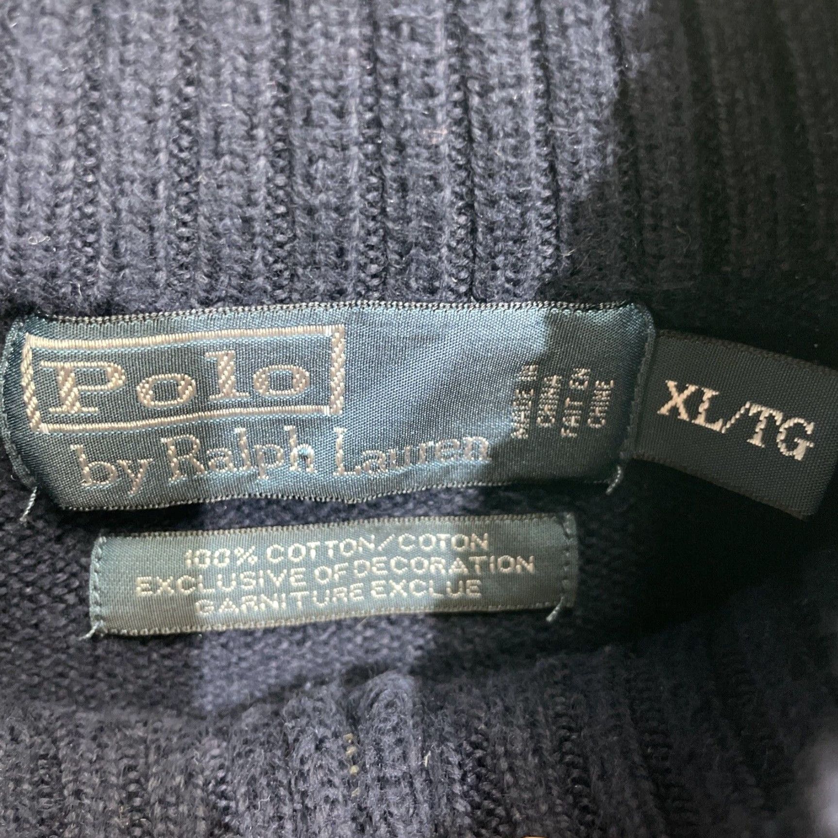 Polo Ralph Lauren Polo Ralph Lauren Sweater 1/4 Zip Shirt Men XL Blue Size US XL / EU 56 / 4 - 2 Thumbnail