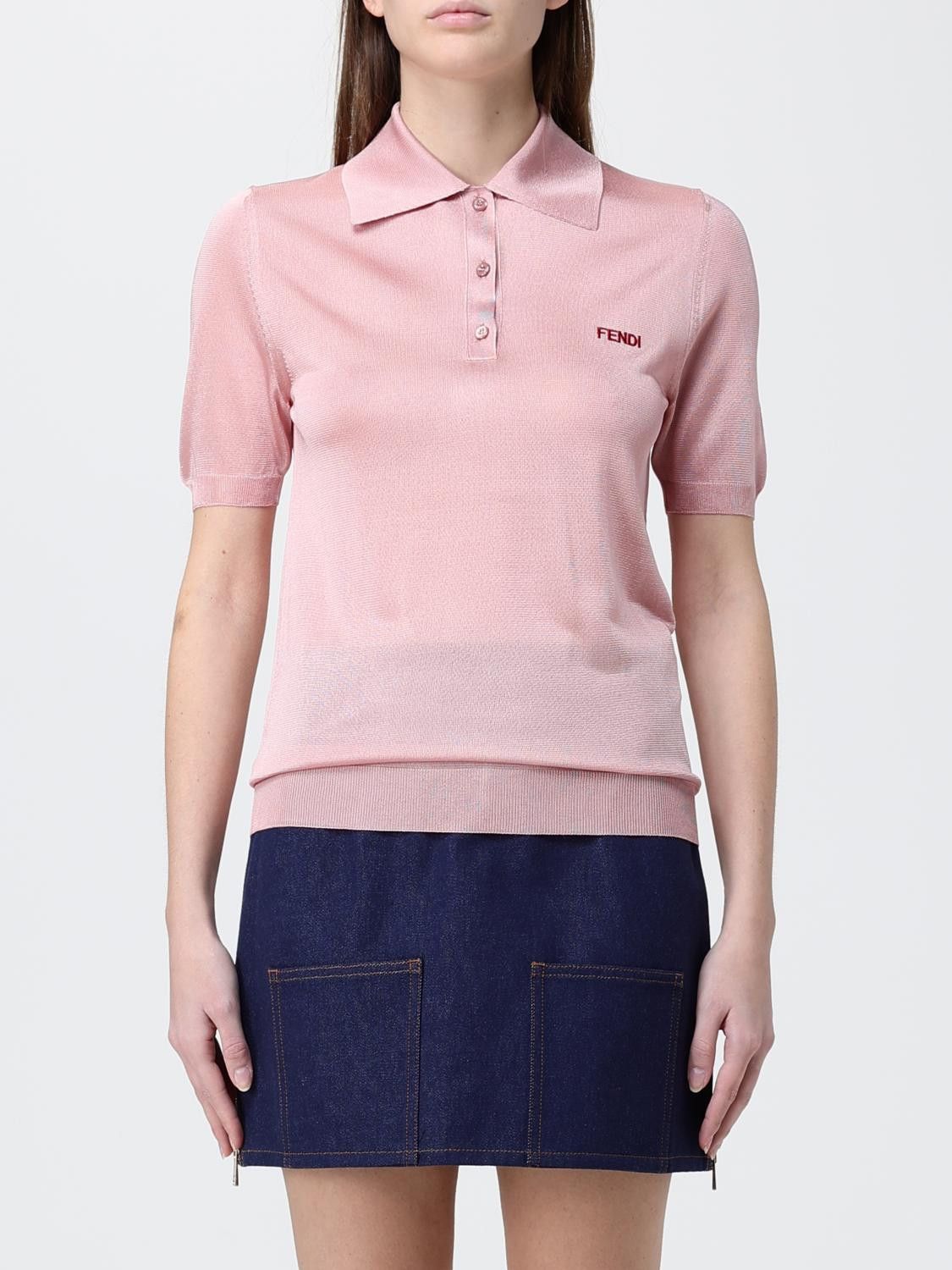 Fendi Fendi Polo Shirt Woman Pink Size S / US 4 / IT 40 - 1 Thumbnail