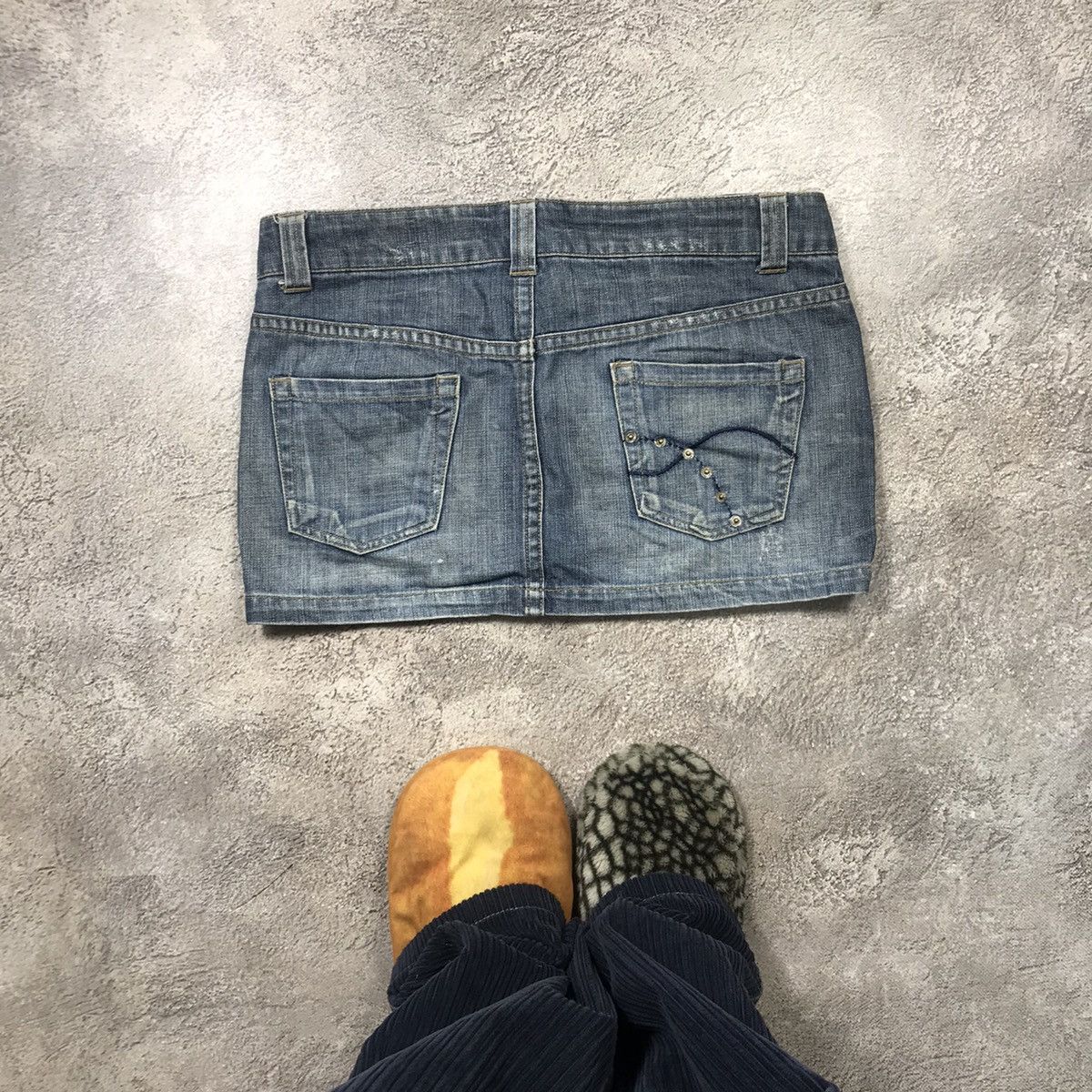 Vintage Y2K Faded Mini Skirt Japan Streetwear Distressed Relaxed 34 Size 34" / US 12 / IT 48 - 4 Thumbnail