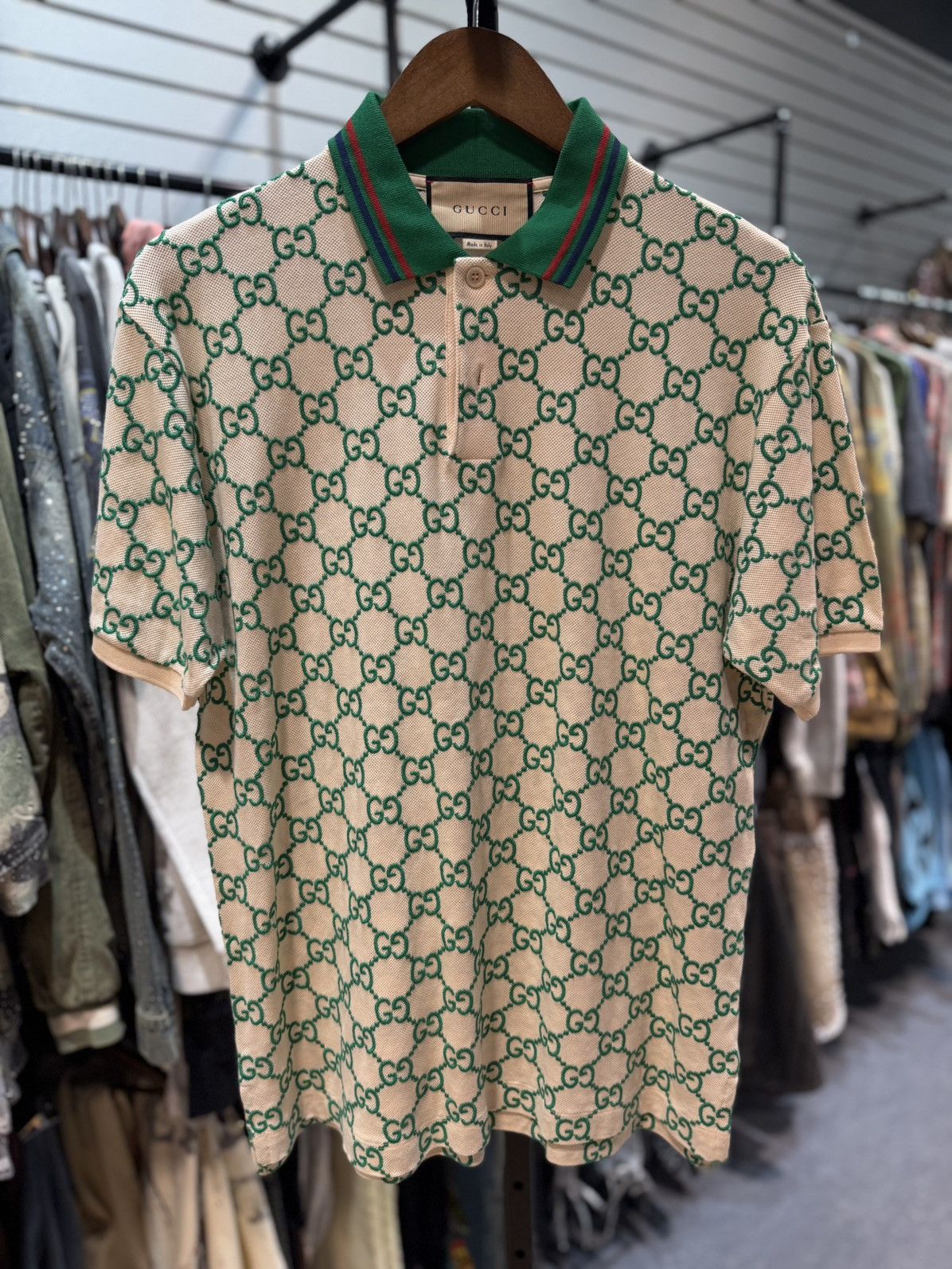 Gucci Gucci Polo T Shirt Green Gucci Logo Size Medium $850 Retail Size US M / EU 48-50 / 2 - 6 Thumbnail