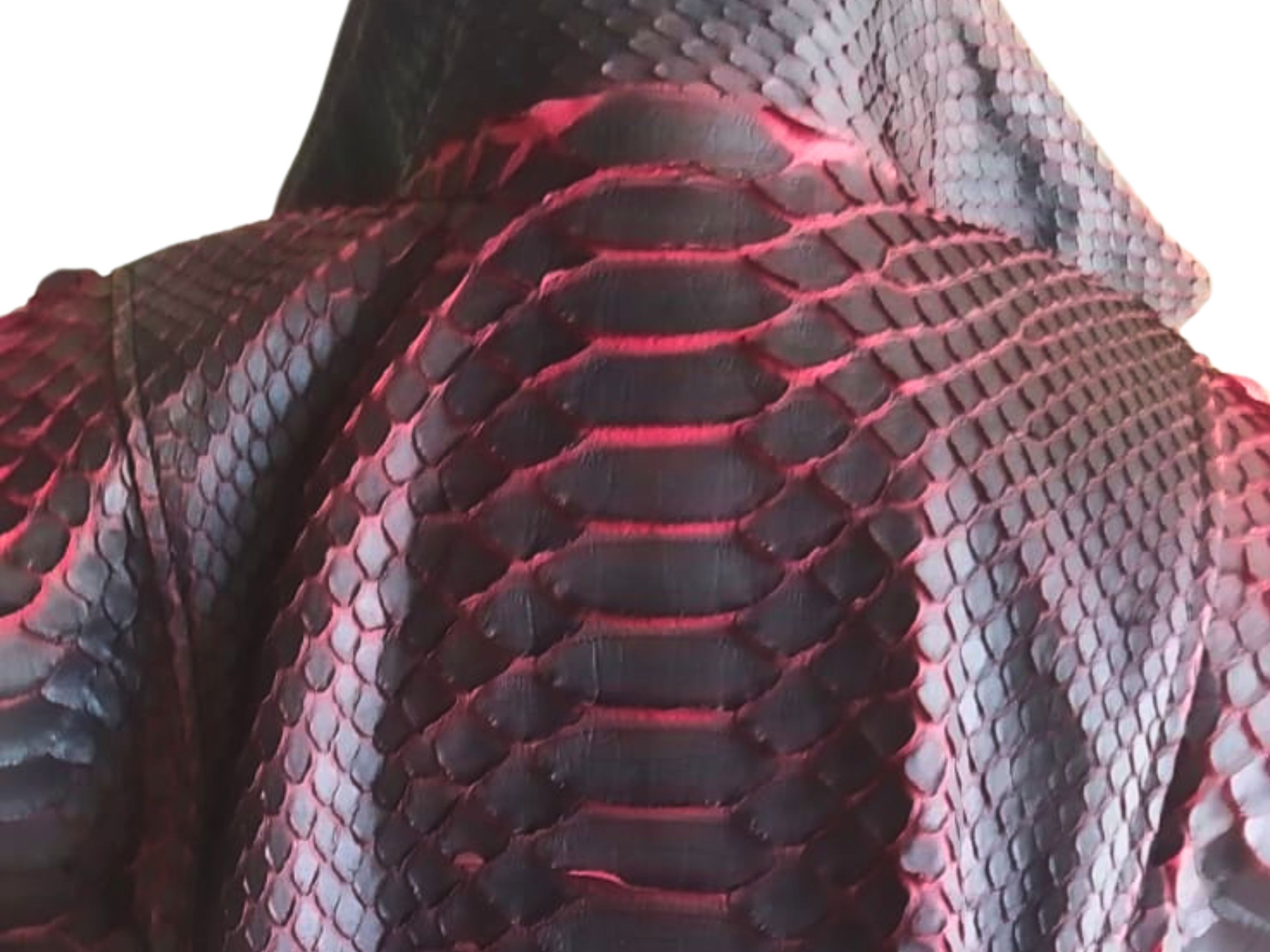 Handmade Snakeskin Motorcycle Leather Jacket with Red Gradation Size US XL / EU 56 / 4 - 5 Thumbnail