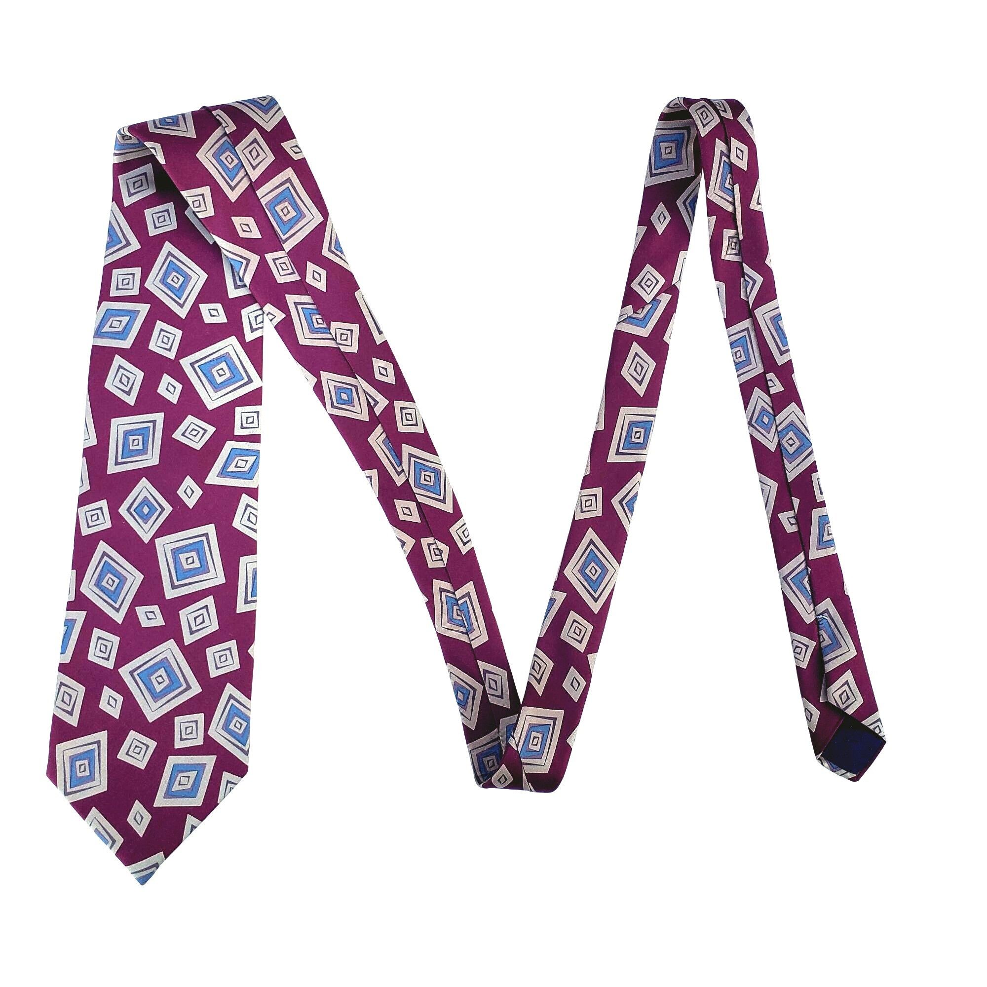 Burberry Burberrys of London Tie Silk Oxblood Abstract Pattern Cravat Size ONE SIZE - 3 Thumbnail
