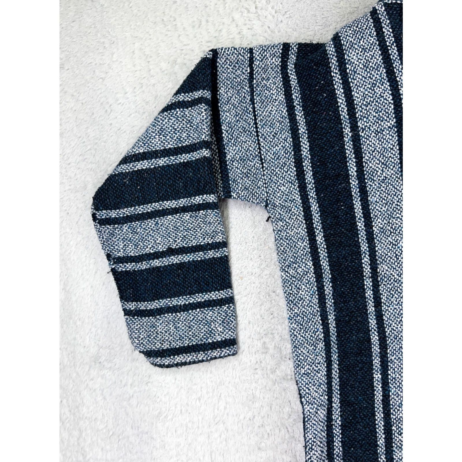 Vintage Baja Hoodie Men XL Blue Stripe Pocket Sweater Drug Rug Poncho Mexico Hooded Pullover All Seasons Casual Cardi B Size US XL / EU 56 / 4 - 3 Thumbnail