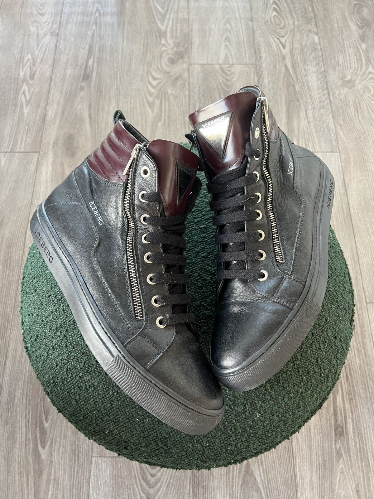 Iceberg RRP:450€‼️Luxury Iceberg Double Zip Leather Metal Logo Boot Size US 9 / EU 42 - 8 Thumbnail
