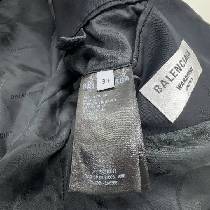 Balenciaga Balenciaga Black Washed Fabric Suit Jacket 0079-2507 Size XS / US 0-2 / IT 36-38 - 2 Thumbnail