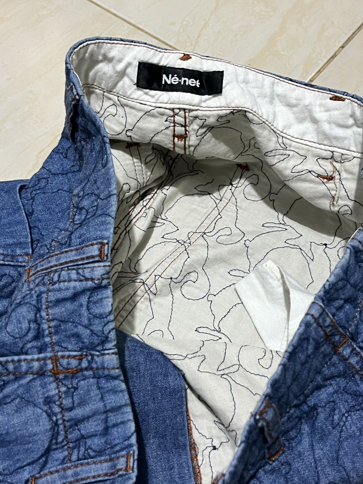 Ne-Net Issey miyake - Ne-net embroidery Indigo denim Size US 32 / EU 48 - 10 Thumbnail