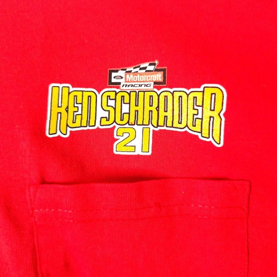 Gildan VINTAGE Gildan T Shirt Mens 3XL Red NASCAR Ken Schrader 2000s Motorcraft Shirt Size US XXL / EU 58 / 5 - 2 Thumbnail