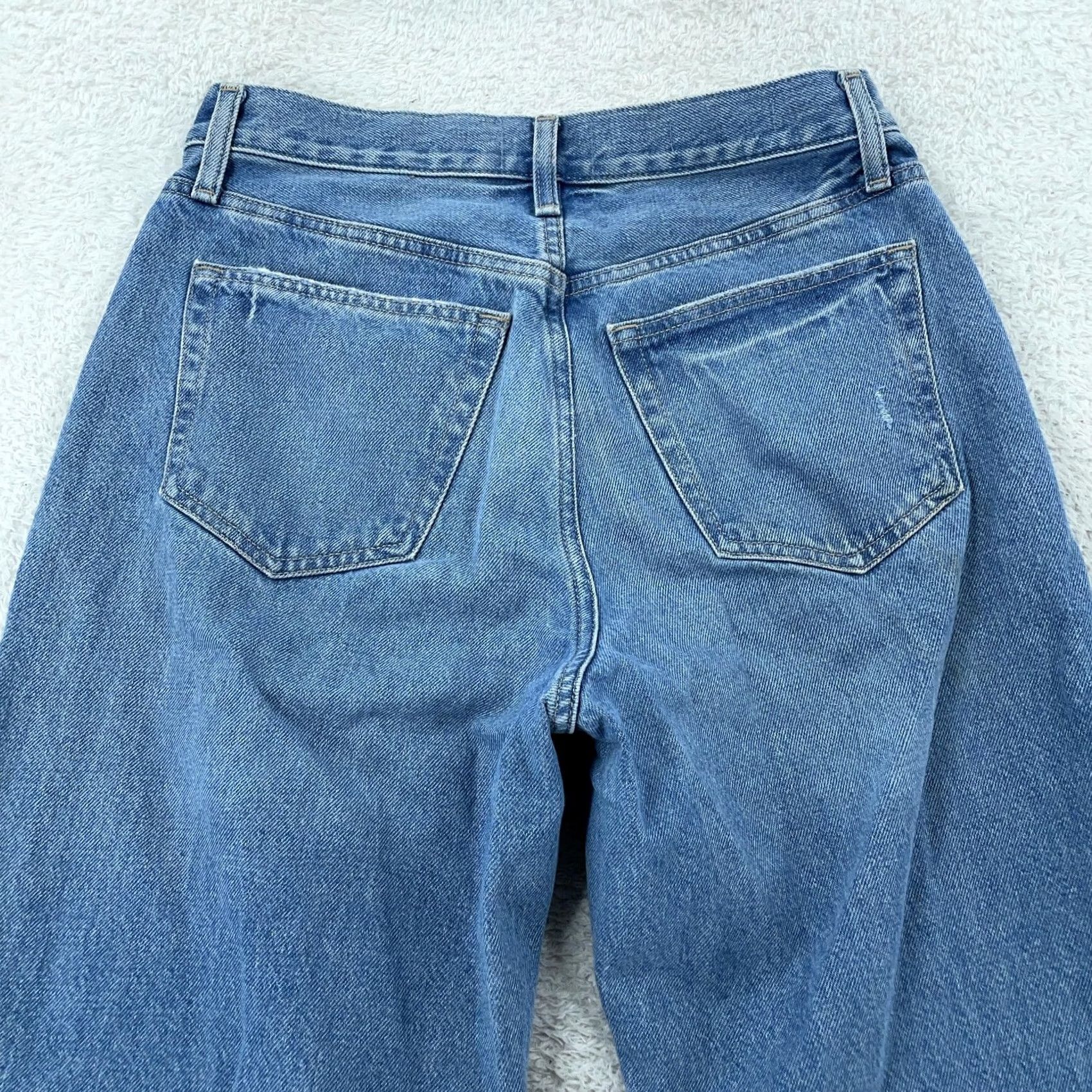 Vintage Universal Thread Jeans Womens 4 Blue Distressed Mid Rise 90s Baggy Denim Relaxed Pockets Vel 31in Inseam Size 27" / US 4 / IT 40 - 4 Thumbnail