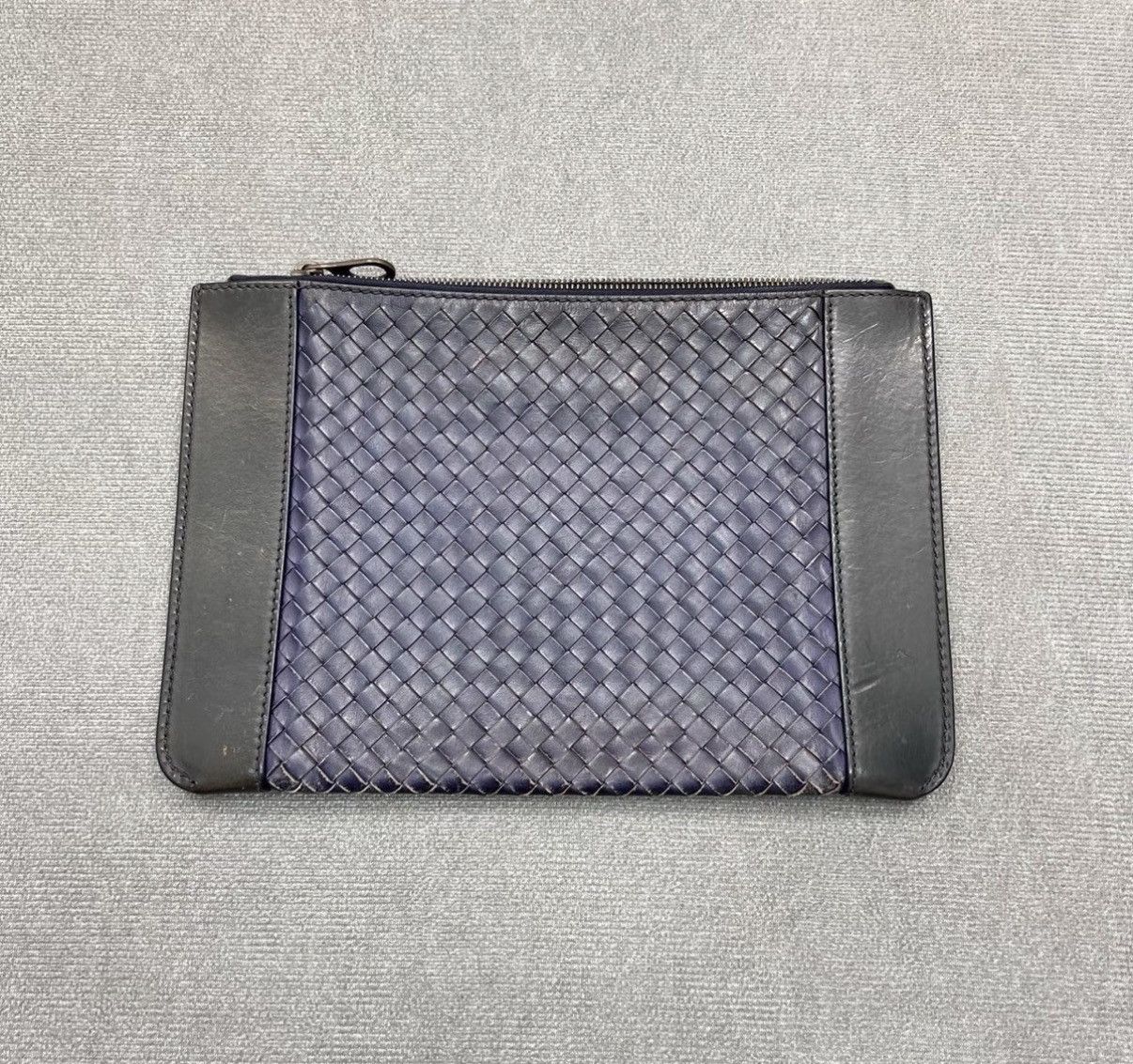 Bottega Veneta Bottega Veneta Royal Blue Intrecciato Woven Leather Clutch Size ONE SIZE - 2 Thumbnail