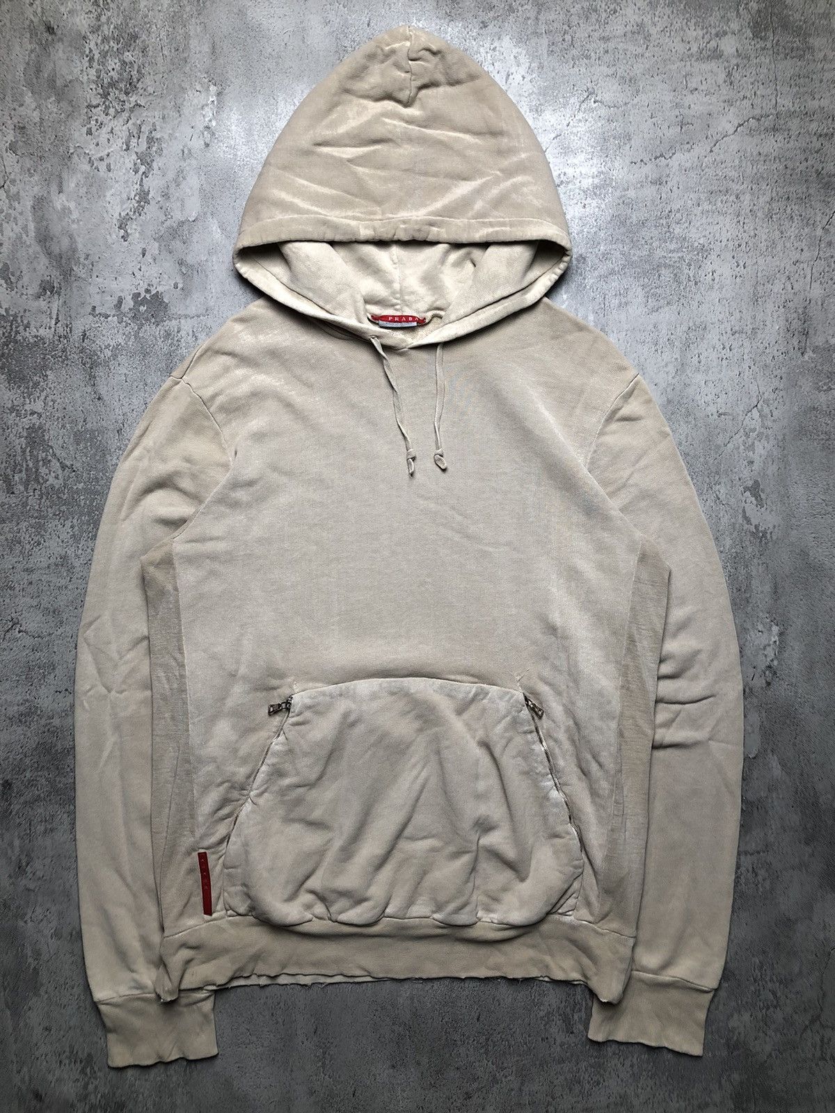 image of Prada Ss07 Pocket Hoodie in Raw White, Men's (Size XL)