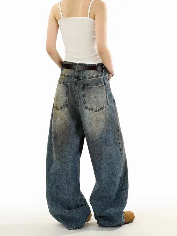 VIBE Washed and distressed baggy patchwork jeans Size US 34 / EU 50 - 5 Thumbnail