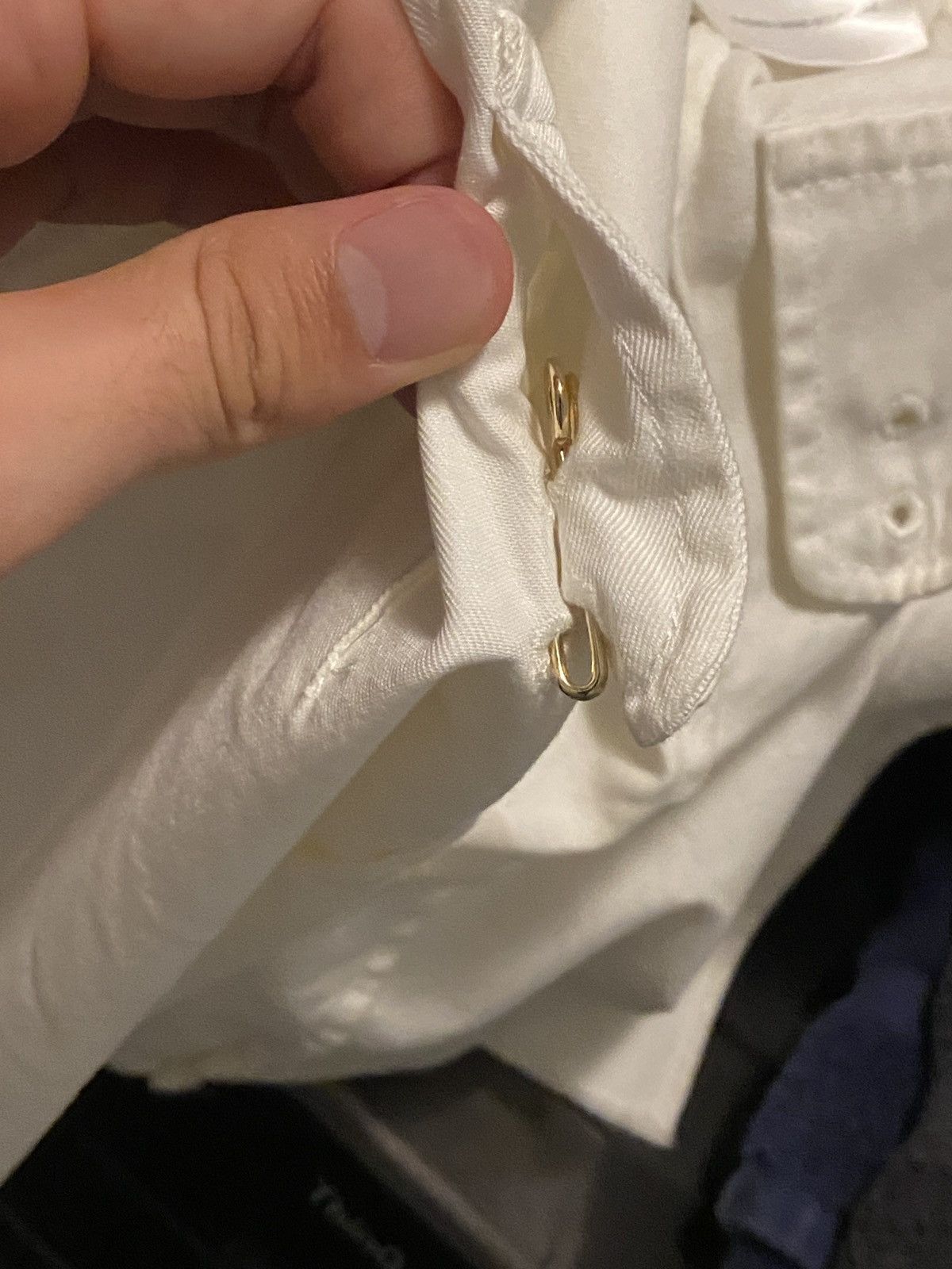 Yves Saint Laurent Yves Saint Laurent Rive Gauche White Button Up Jean Jacket Size US XXS / EU 40 - 3 Thumbnail