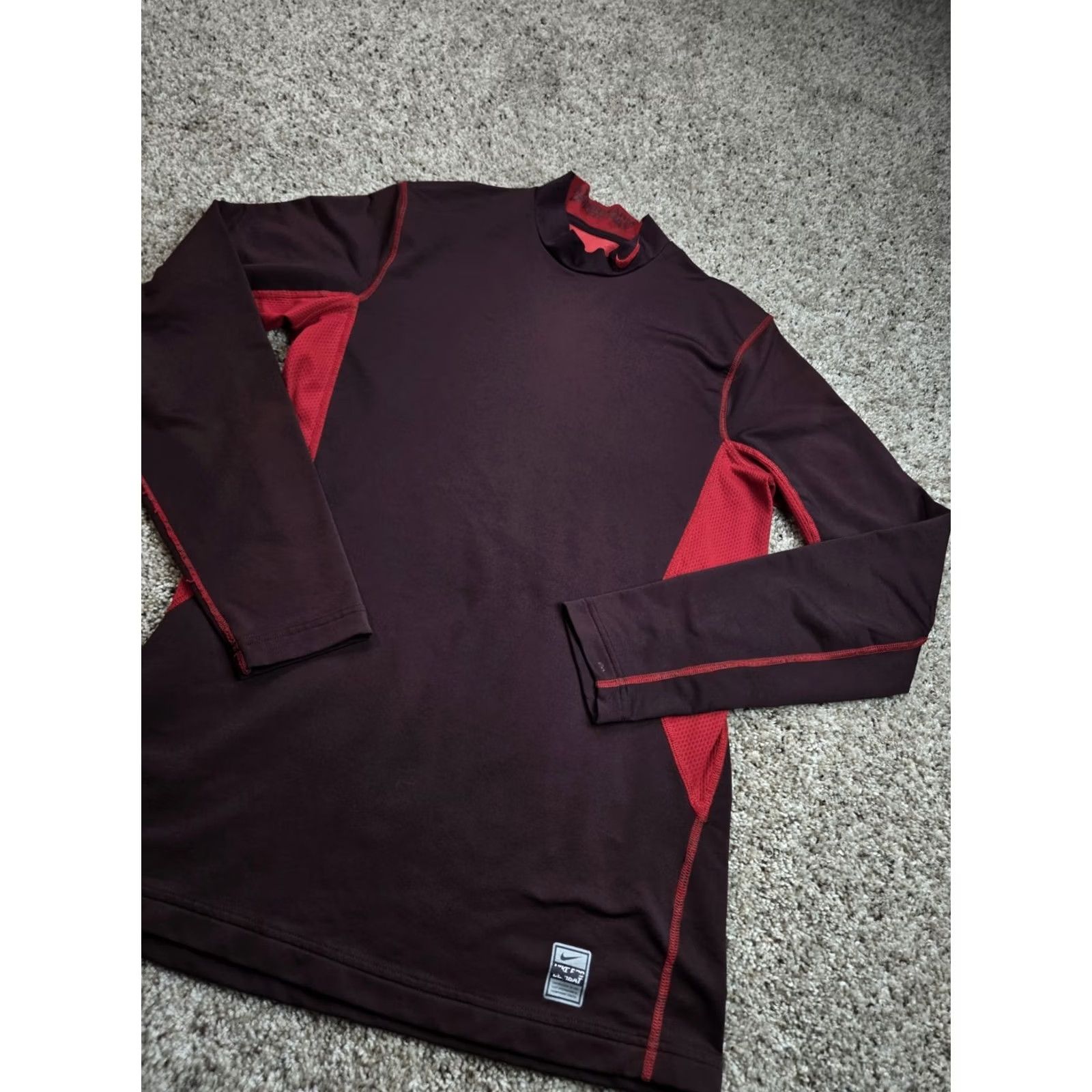 Nike Nike Pro Combat Hyperwarm Shirt Mens M Red Fitted Dri Fit Thermal Crew Neck Pullover Long Sleeve Athletic Running & Gym Nike Dri-Fit Pro Combat 90s Size US M / EU 48-50 / 2 - 2 Thumbnail