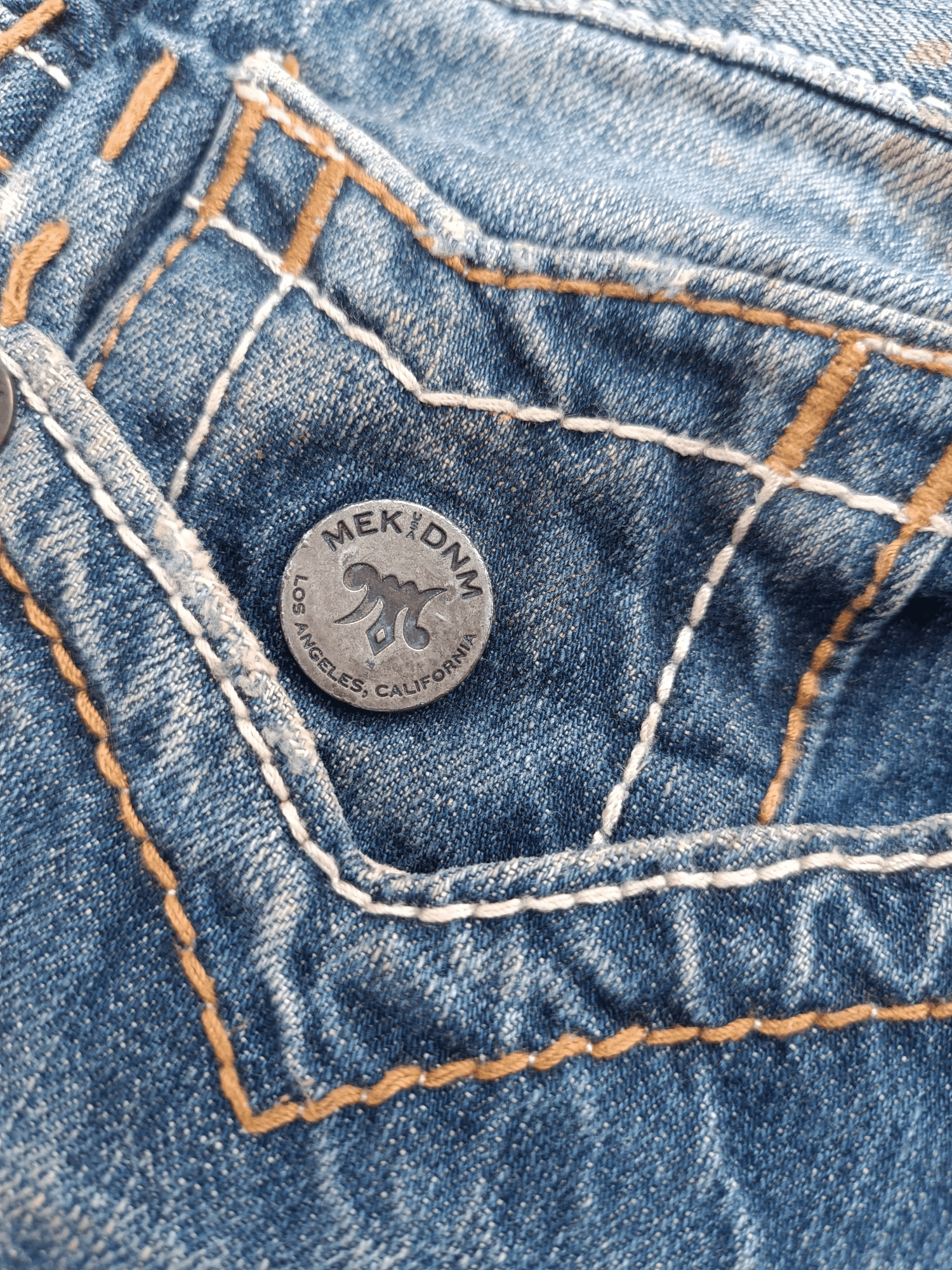 Japanese Brand × Vintage Vintage Flared Mek DNM Distressed Faded Denim E202 Size US 32 / EU 48 - 8 Thumbnail