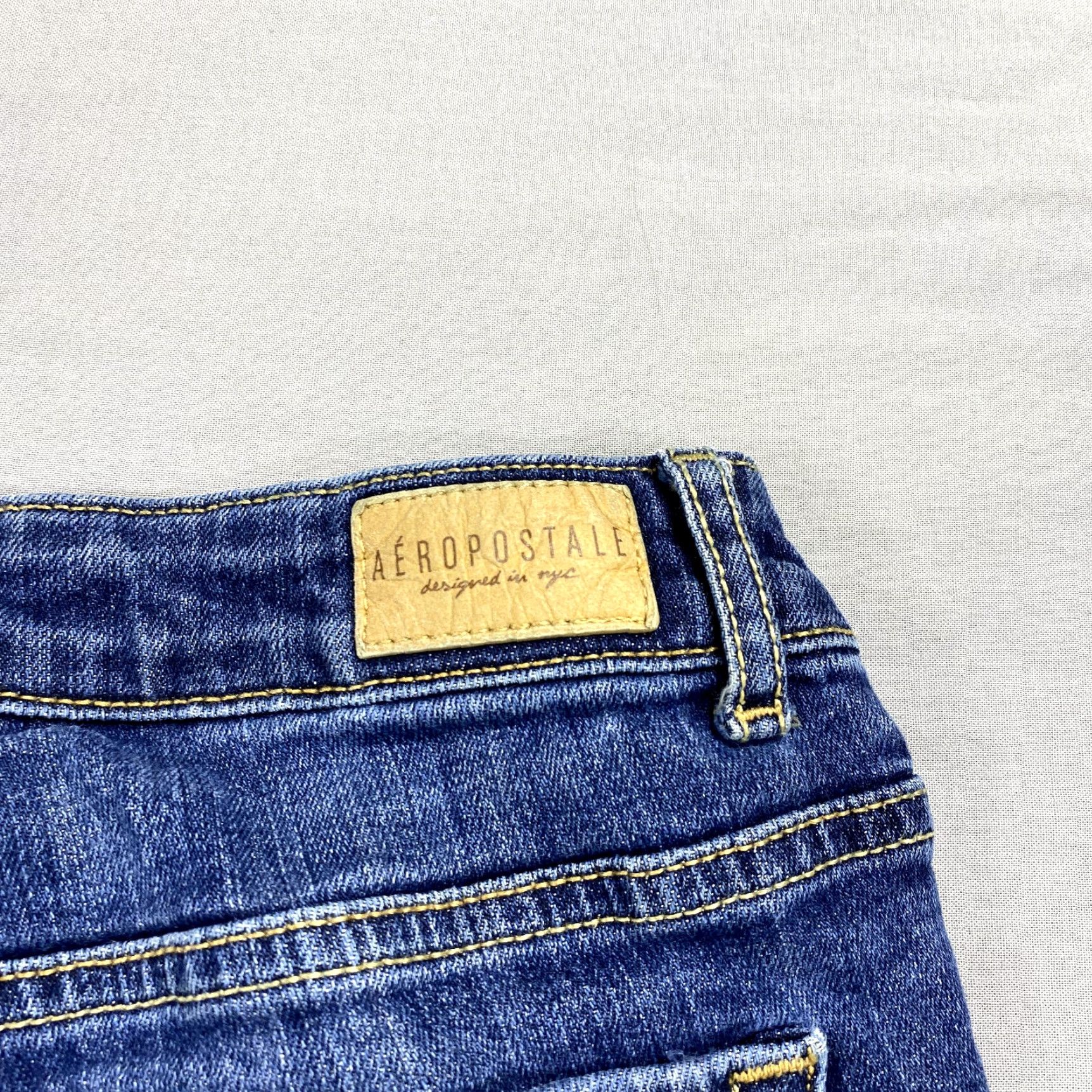 Vintage Aéropostale Jeans Womens 2 Blue Denim Skinny Low Rise Stretch 26x29 Size 26" / US 2 / IT 38 - 5 Thumbnail