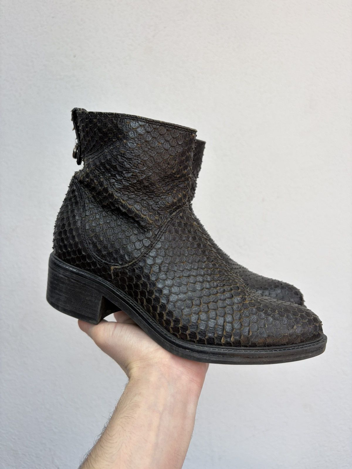 If Six Was Nine Vintage CCP Artisanal Python Skin Boots Rare Exotic Leather Size US 8 / IT 38 - 7 Thumbnail