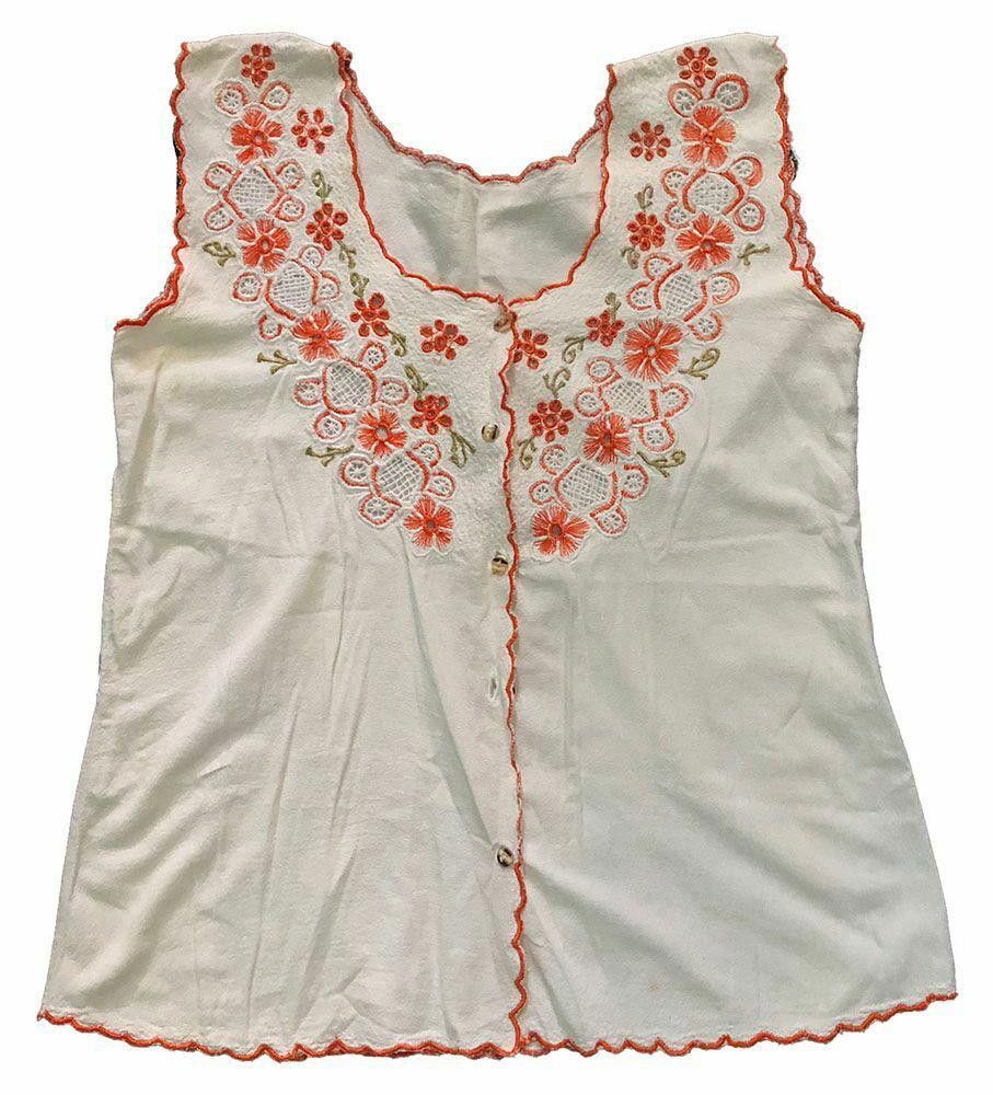 Designer Pre Owned White Hand Made Blouse G Size M / US 6-8 / IT 42-44 - 4 Thumbnail