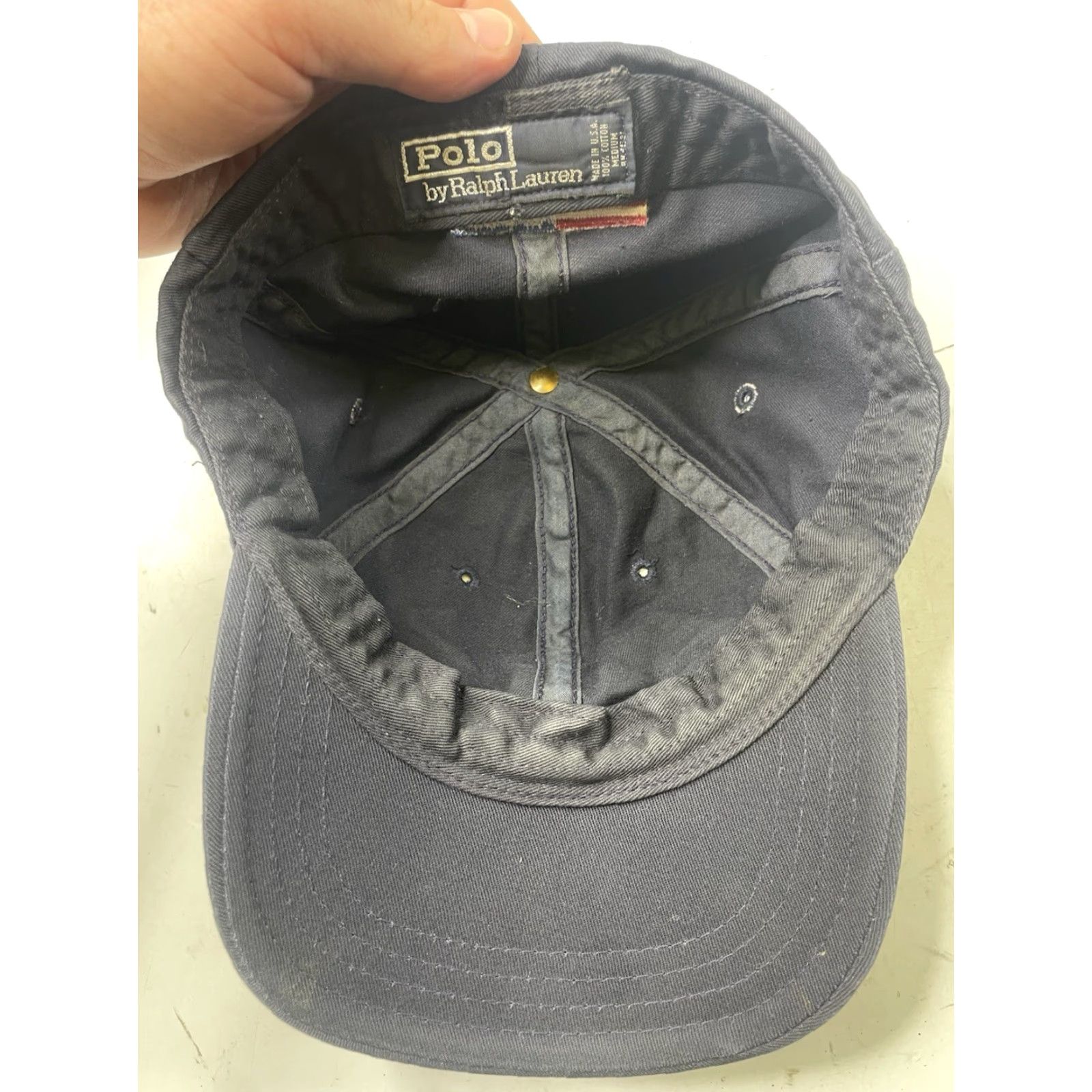 Polo Ralph Lauren VINTAGE Polo Ralph Lauren USA Hat Cap Fitted Blue Stadium Flag Crest Medium Men's Baseball Cap Size US M / EU 48-50 / 2 - 6 Thumbnail
