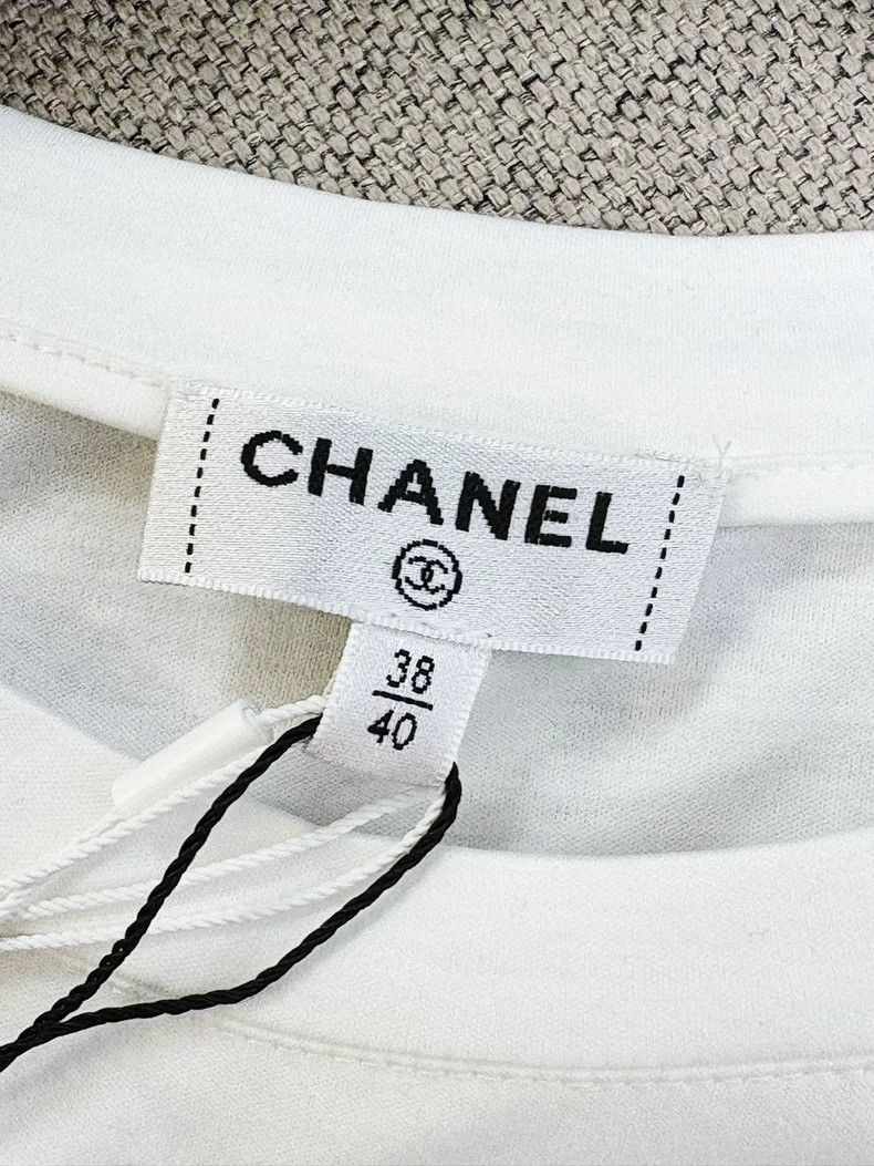 Chanel Chanel 20S white hollow rhinestone double C short-sleeved Size XS / US 0-2 / IT 36-38 - 5 Thumbnail