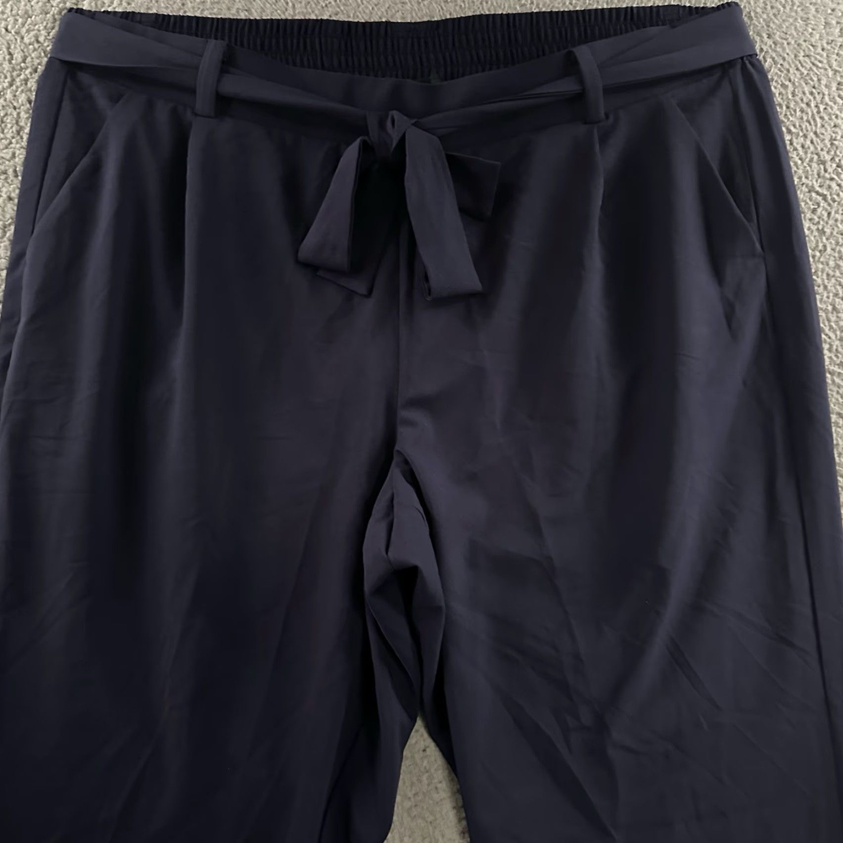 Torrid Torrid Pants Blue 3X Plus Crop Tie Front Tapered Leg Polyester Blend Womens Size 30" / US 8 / IT 44 - 2 Thumbnail