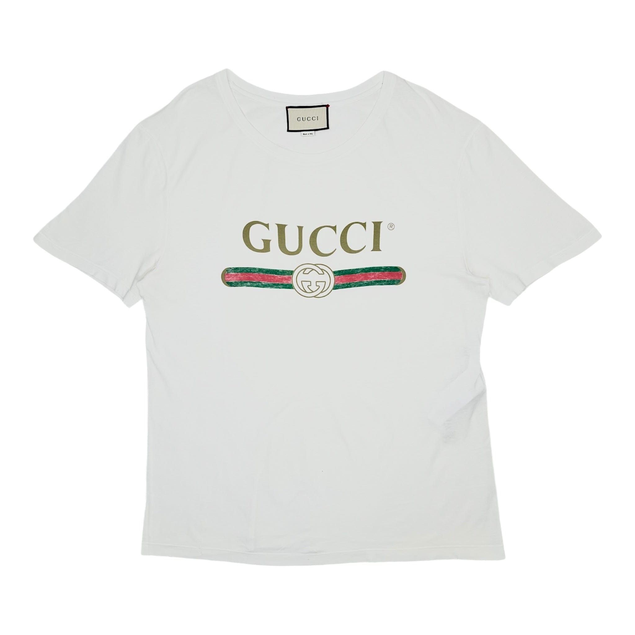 Gucci Washed Logo Short Sleeve Tee Shirt White Size US XL / EU 56 / 4 - 1 Thumbnail