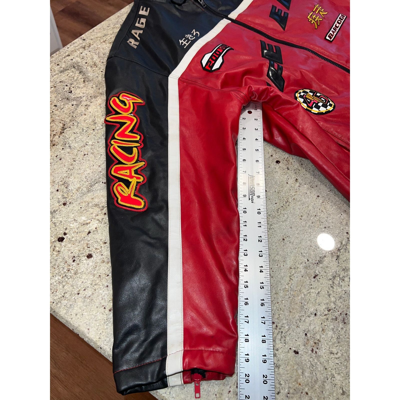 & Other Stories Y2K Japanese Barcode Champion Racing Leather Jacket Size 2XL Size US XXL / EU 58 / 5 - 5 Thumbnail