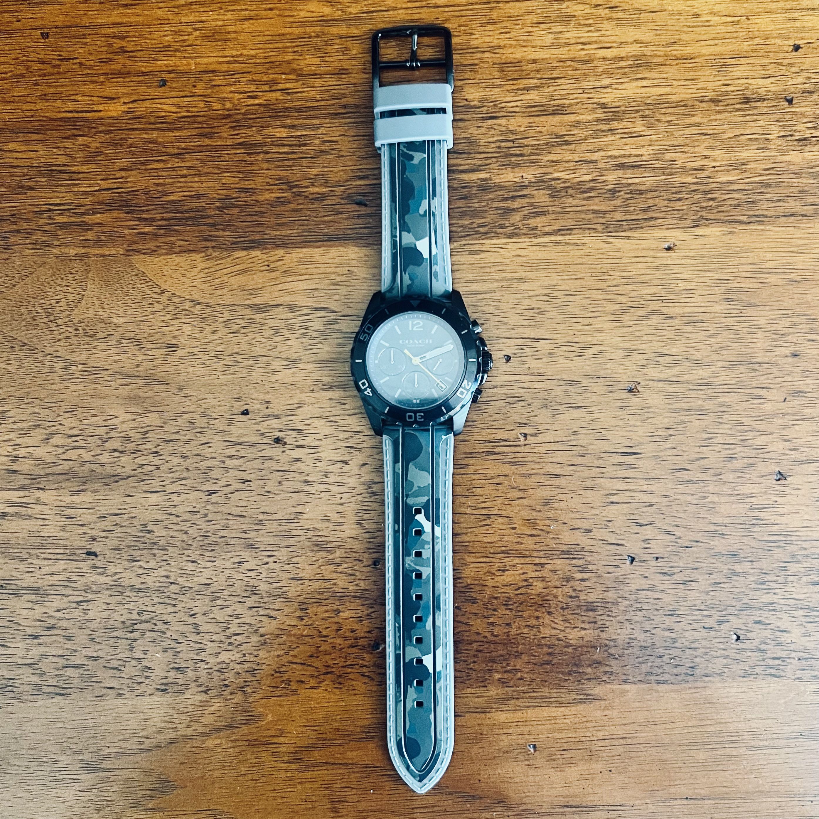 Coach COACH 🏷️ Kent Watch 44MM Black Case with Camo Rubber Strap Size ONE SIZE - 6 Thumbnail