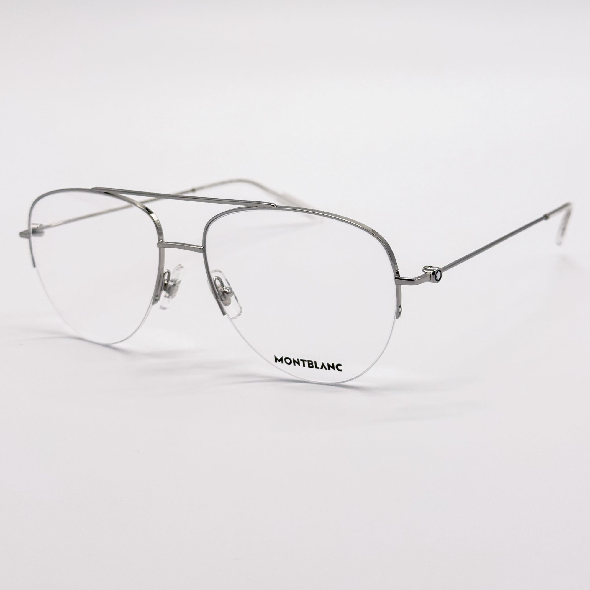 Montblanc NEW MONTBLANC EYEGLASSES MB0077O 003 SILVER MEN EYEWEAR Size ONE SIZE - 2 Thumbnail