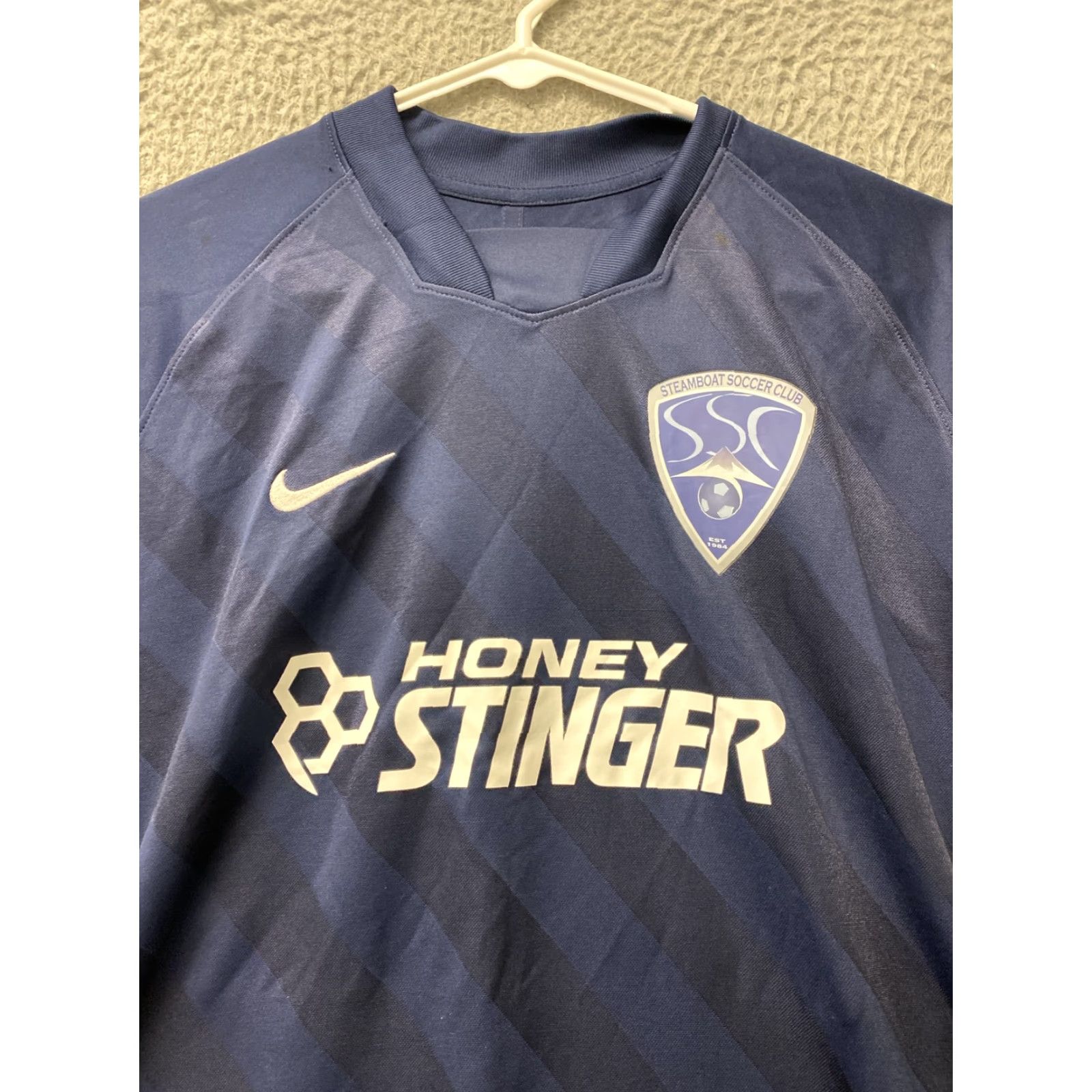Nike Nike Womens Soccer Shirt Short Sleeve V-Neck Activewear L Navy Dri-FIT Jersey Size L / US 10 / IT 46 - 2 Thumbnail