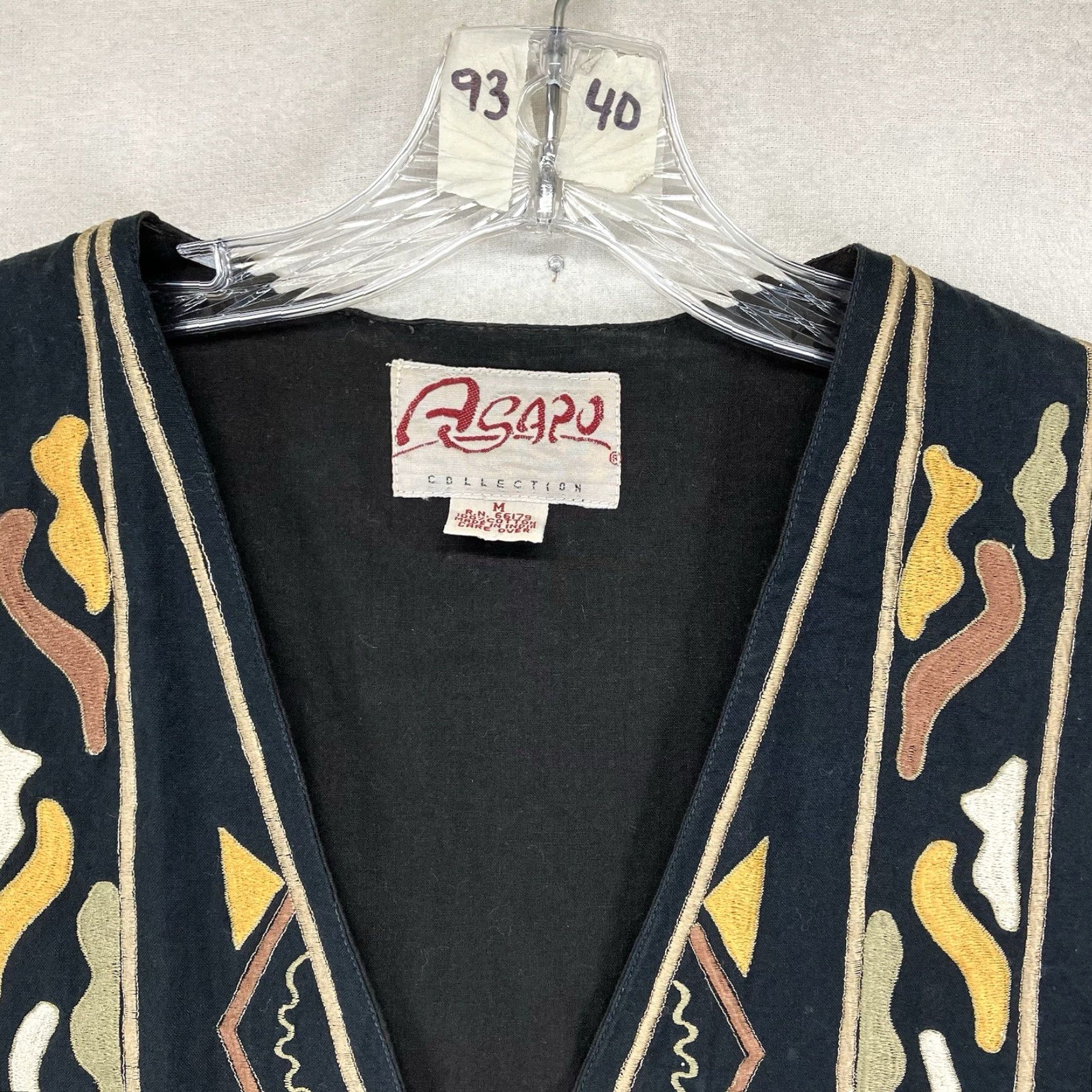 Vintage VINTAGE Women's Vest Tribal Embroidered Earth Tones All Cotton Zip Front Medium Size M / US 6-8 / IT 42-44 - 5 Thumbnail
