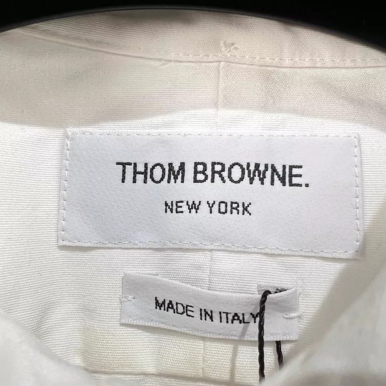 Thom Browne Thom Browne size42 Embroidered four bar striped shirt Size US XS / EU 42 / 0 - 6 Thumbnail