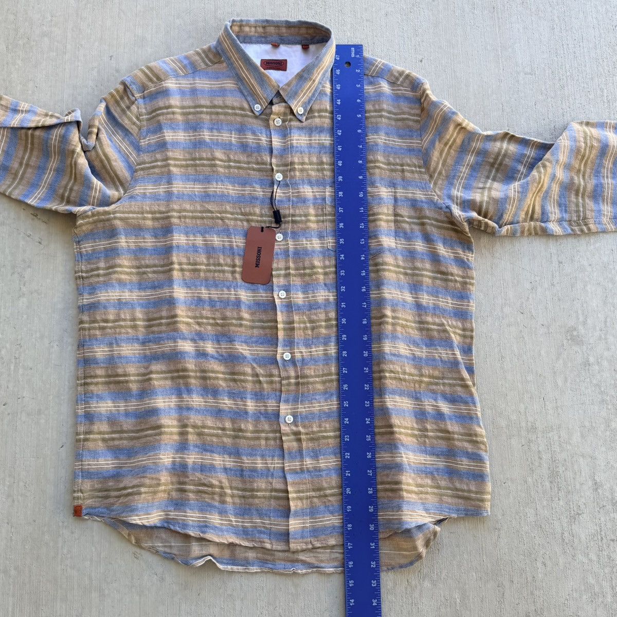 Missoni Missoni Orange Label Shirt Men Size 54 Linen Blend Striped Size US XL / EU 56 / 4 - 12 Thumbnail