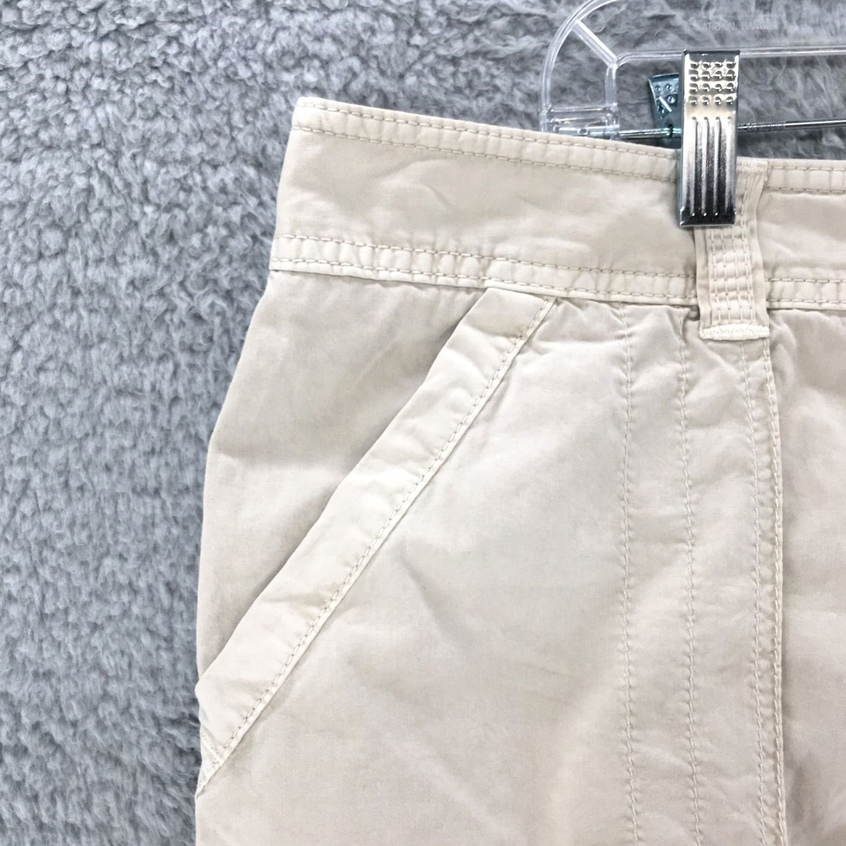 Old Navy Old Navy Skirt Womens 14 Beige Cotton Mini Button Fly Slash Pockets Casual Size 36" / US 14 / IT 50 - 2 Thumbnail