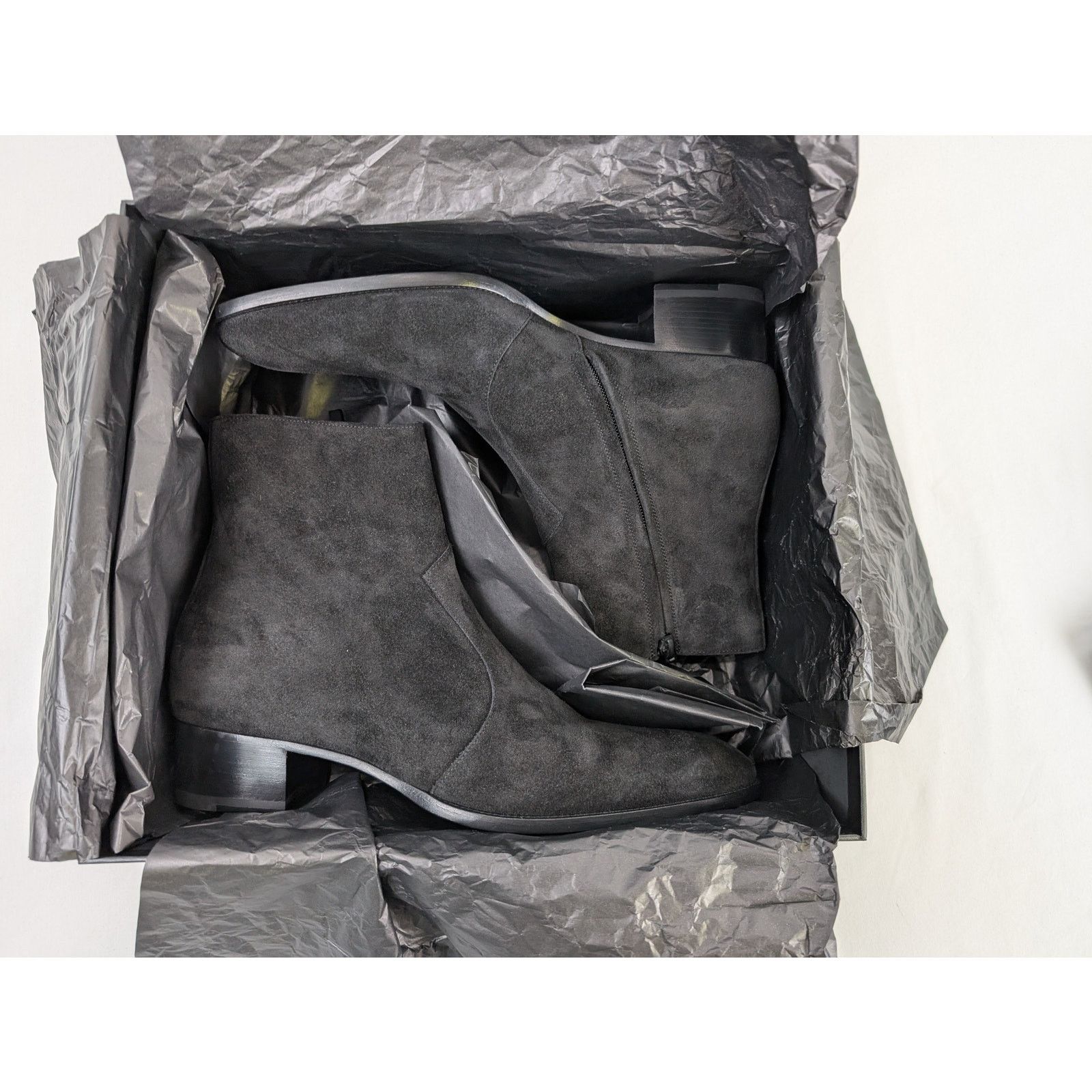 Saint Laurent Paris o1rshd1 Wyatt Chelsea Suede Boots in Black Size US 13 / EU 46 - 23 Thumbnail