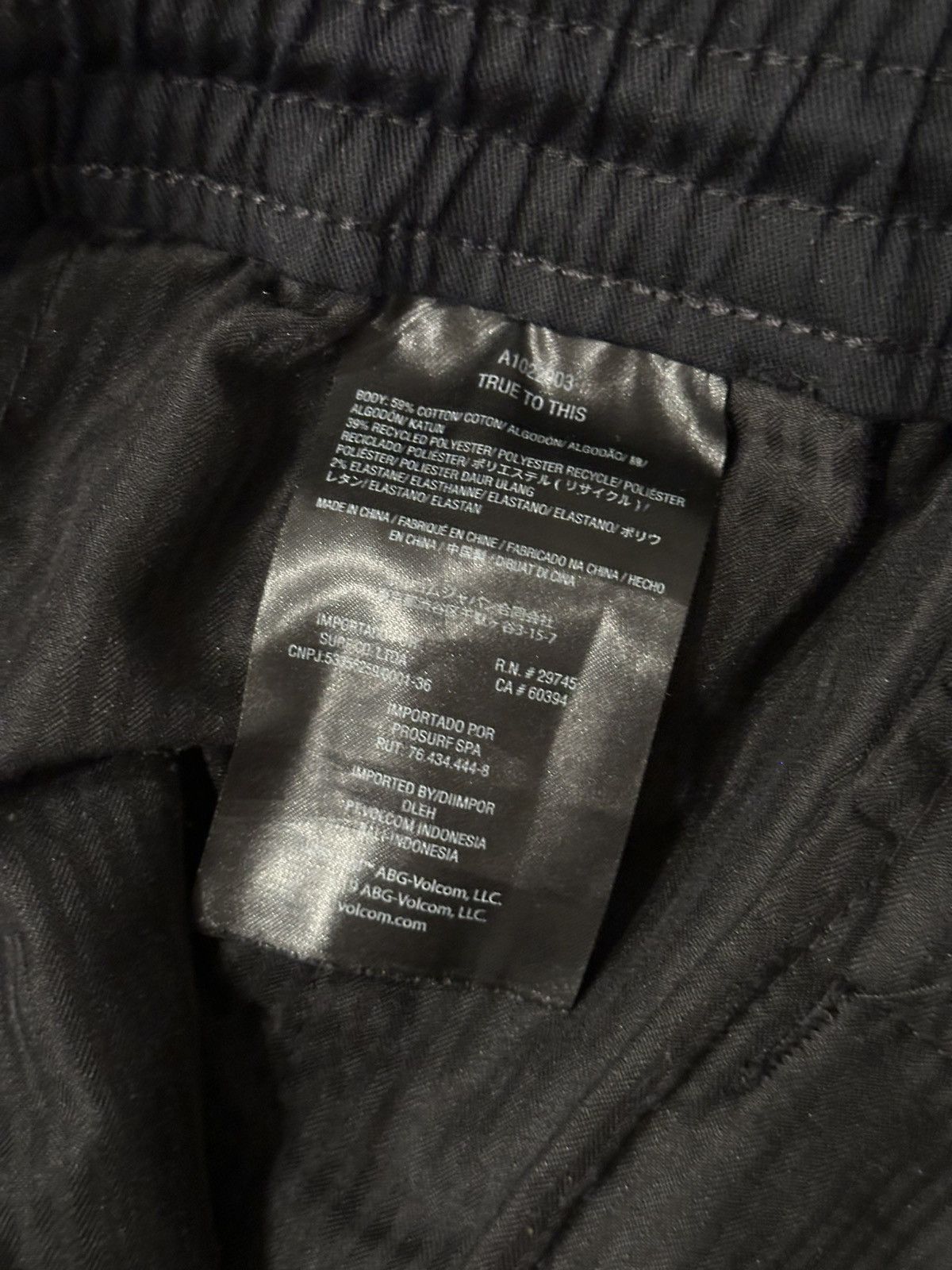 Volcom Volcom Frickin Elastic Waist 19" Chino Shorts Black Sz Large Size US 36 / EU 52 - 3 Thumbnail