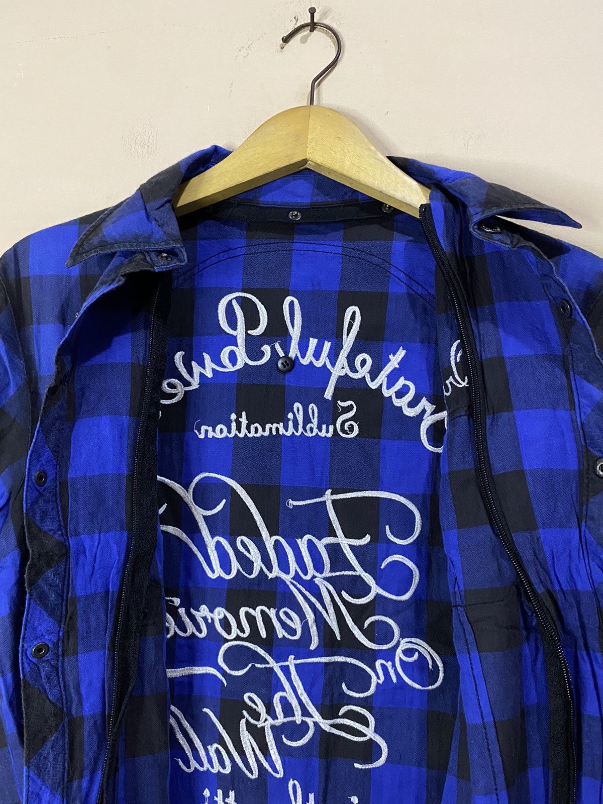 Japanese Brand Y2K In The Attic Poem Punk Style Plaid Shirt Size US L / EU 52-54 / 3 - 12 Thumbnail
