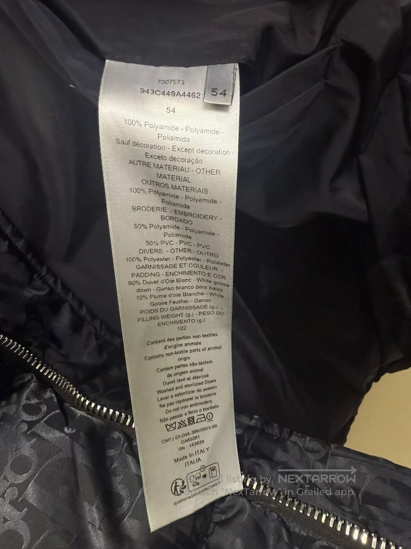 Dior Dior Black Monogrammed Full Logo Down Jacket| Size US L / EU 52-54 / 3 - 3 Thumbnail